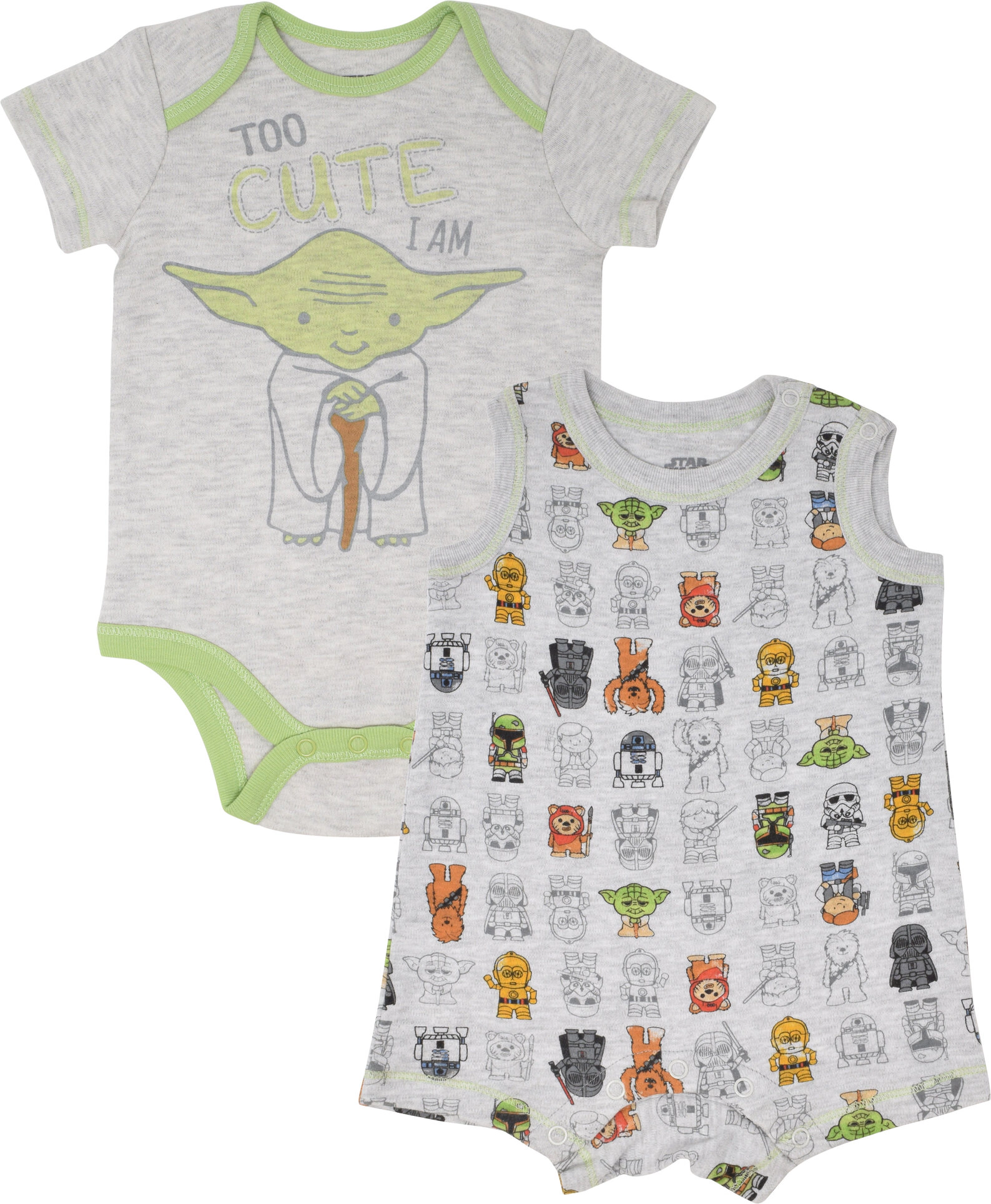 Star Wars Baby Boys' 2-Piece Bodysuit and Romper Set