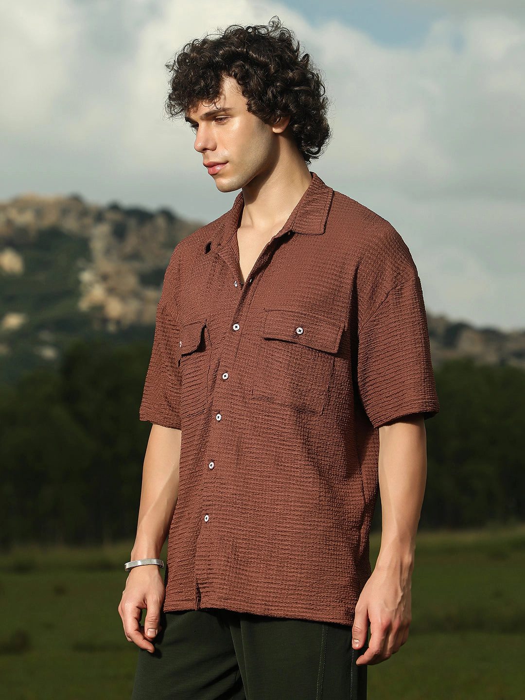 Cahoot Men's Tactile-Utility Oversized Shirt