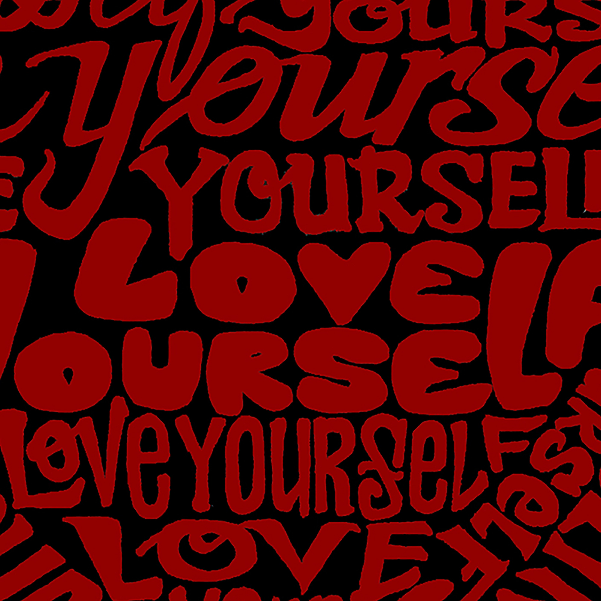 LA Pop Art Love Yourself - Men's Word Crew Sweatshirt