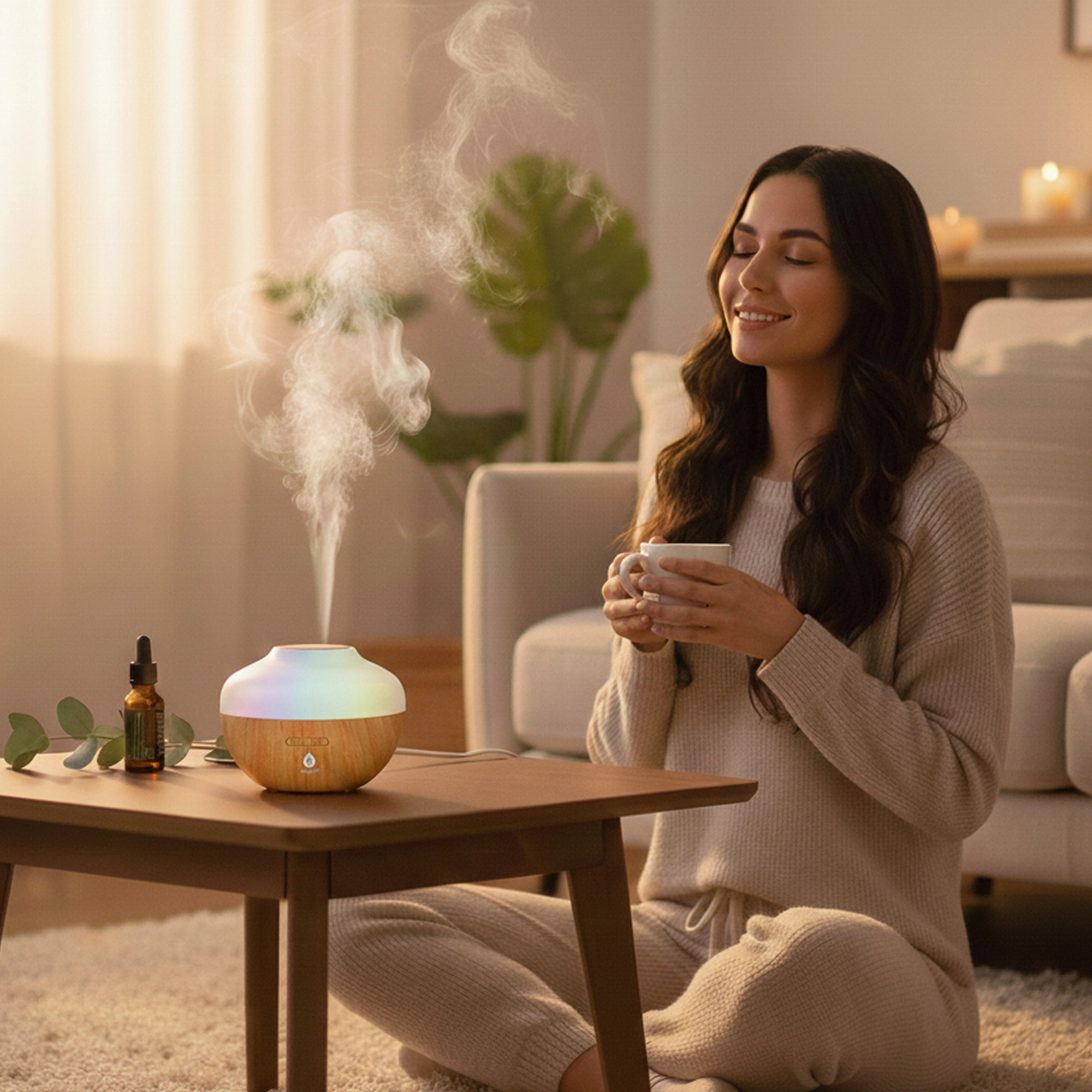 Pursonic Unisex Ultrasonic Essential Oil Aroma Diffuser with 7 Color LED Lights