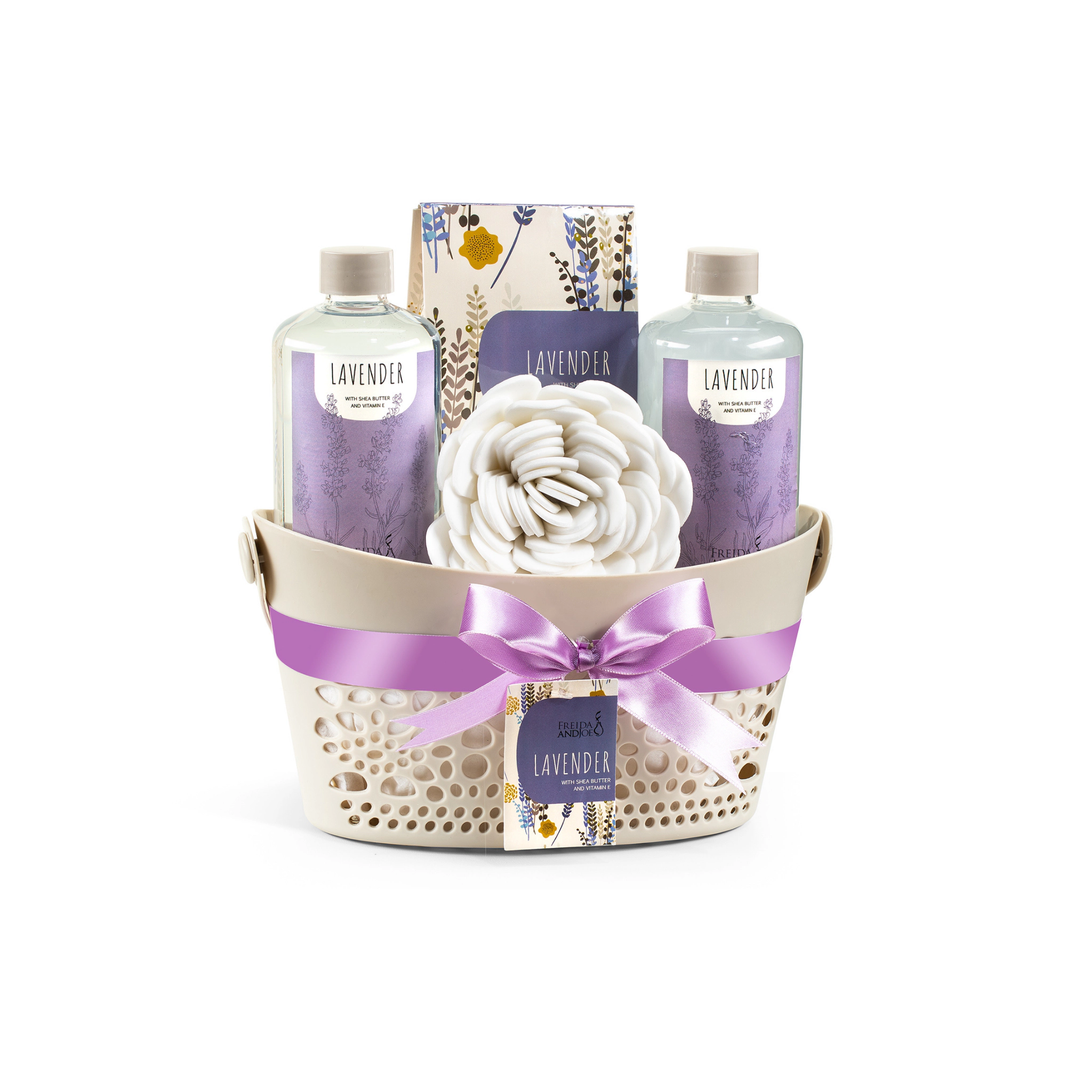 Freida and Joe Women Lavender Bath & Body Spa Gift Set Basket