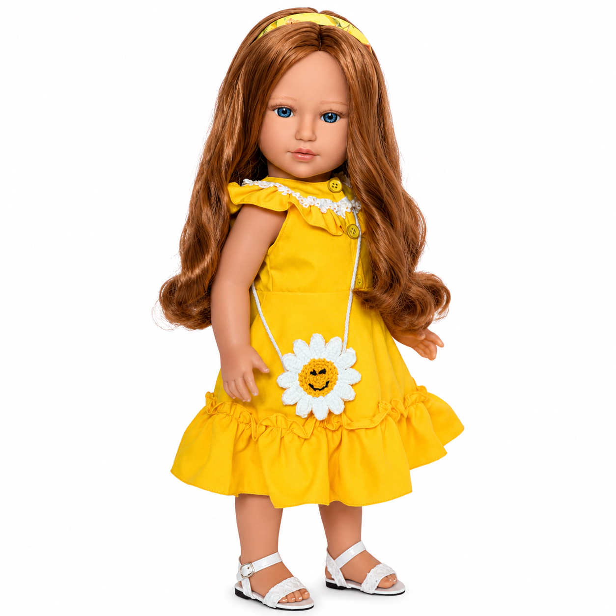 Kennedy and Friends Freya: The Enchanting 18-Inch Doll with Fiery Red Hair and Mesmerizing Blue Eyes