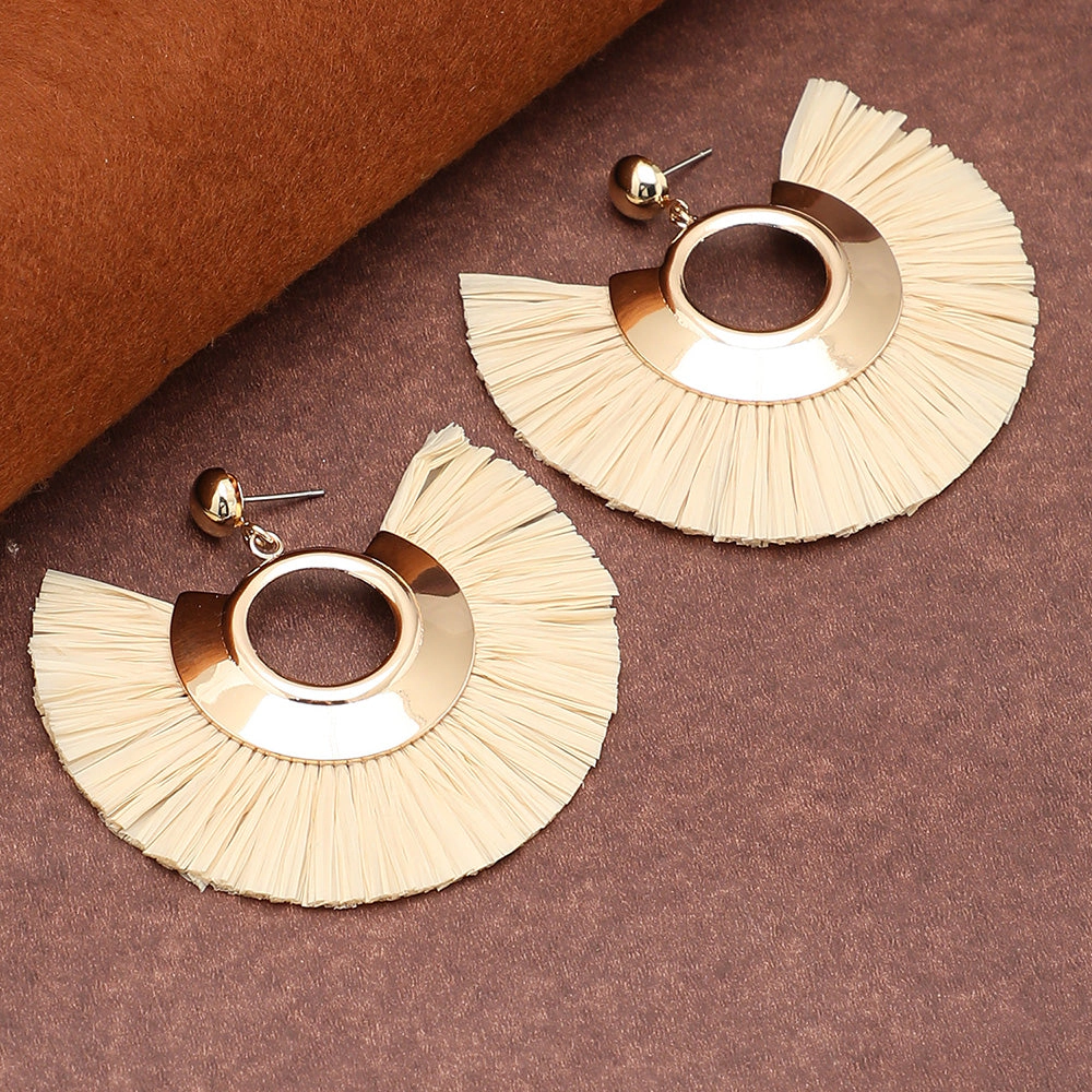 SOHI Women's White Drop Earrings