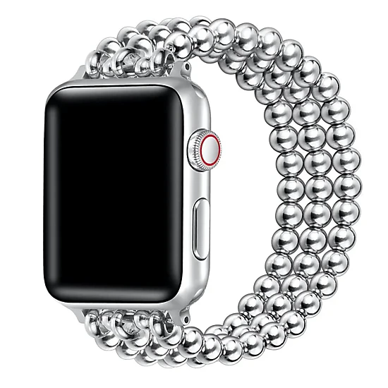 NEW Silver Luxury Beaded Dressy Apple Watch Band Amazon.com: Dressy Silver iWatch Bands for Women  main image 2