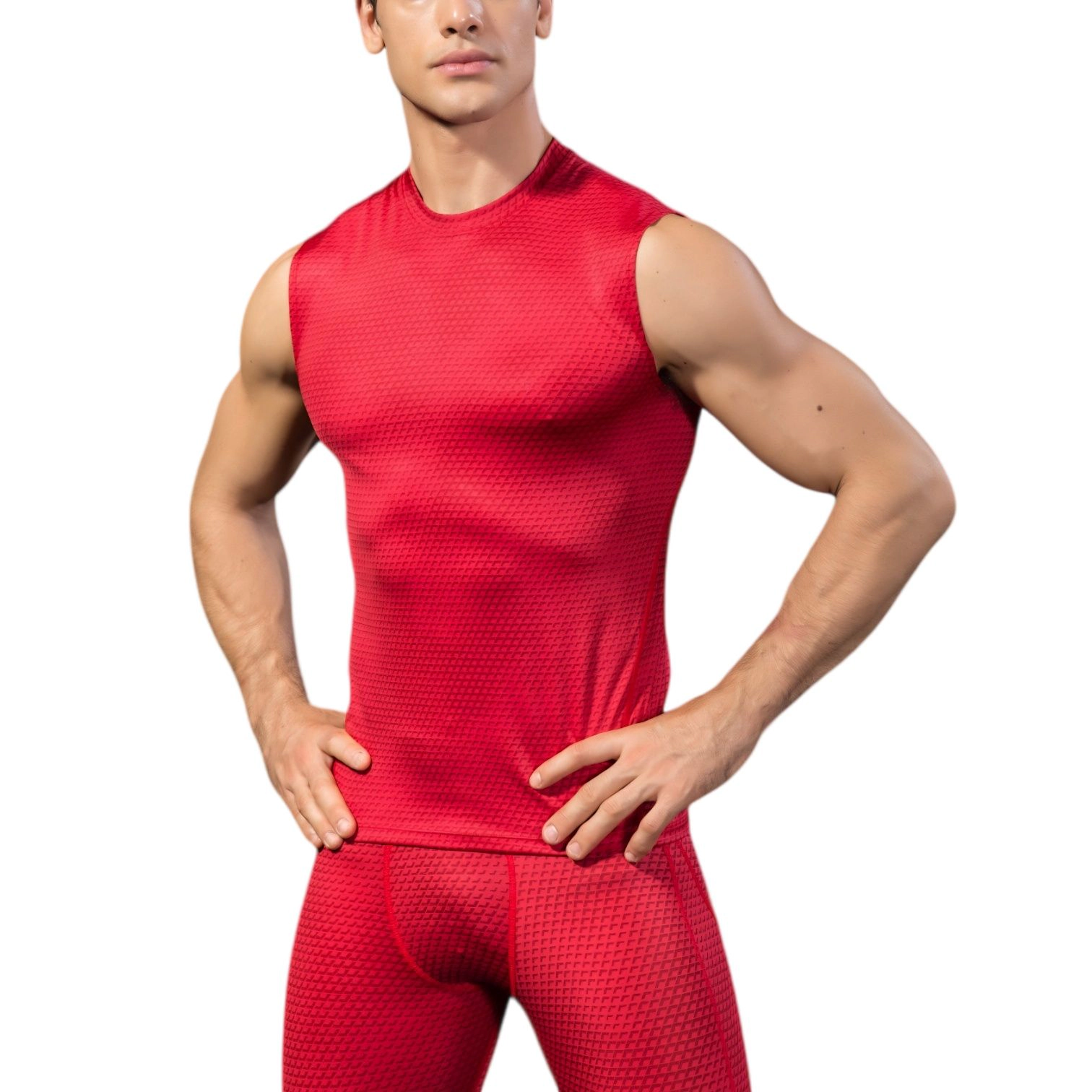 Anna-Kaci Men's Sleeveless Compression Workout Top