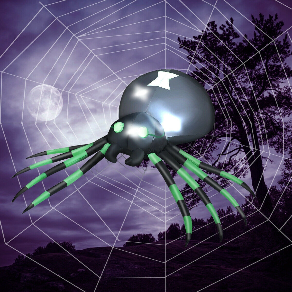 LJG 6 Feet Halloween Inflatable Blow-up Spider