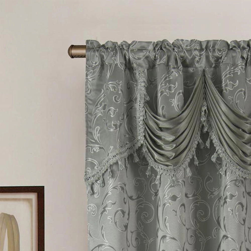 Franklin 2-Piece Rose Grommet Curtain 54" x 84" Silver by Rt Designers Collection