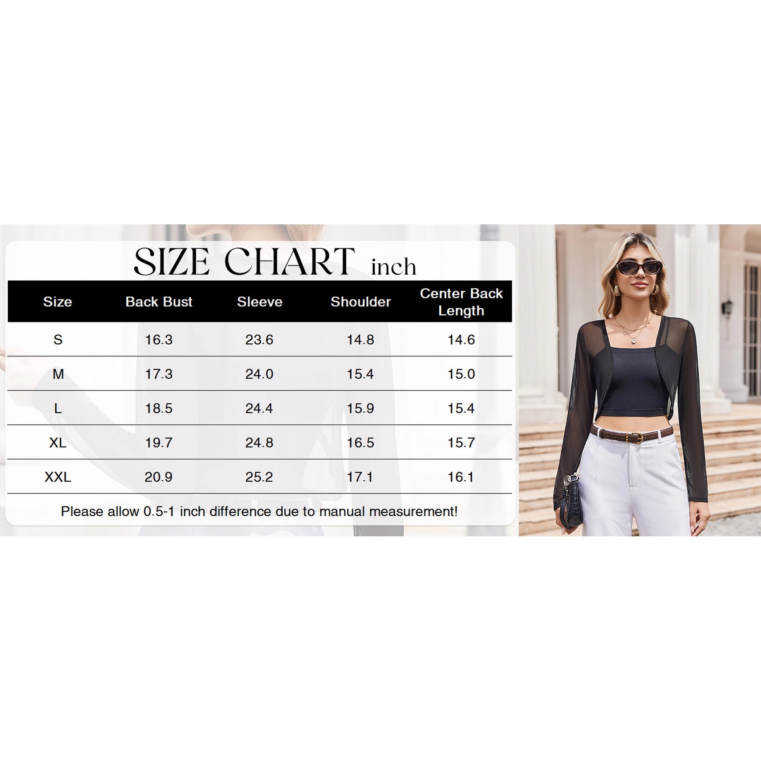 Avidlove Women's Sheer Long Sleeve Open Front Cropped Cardigan Bolero