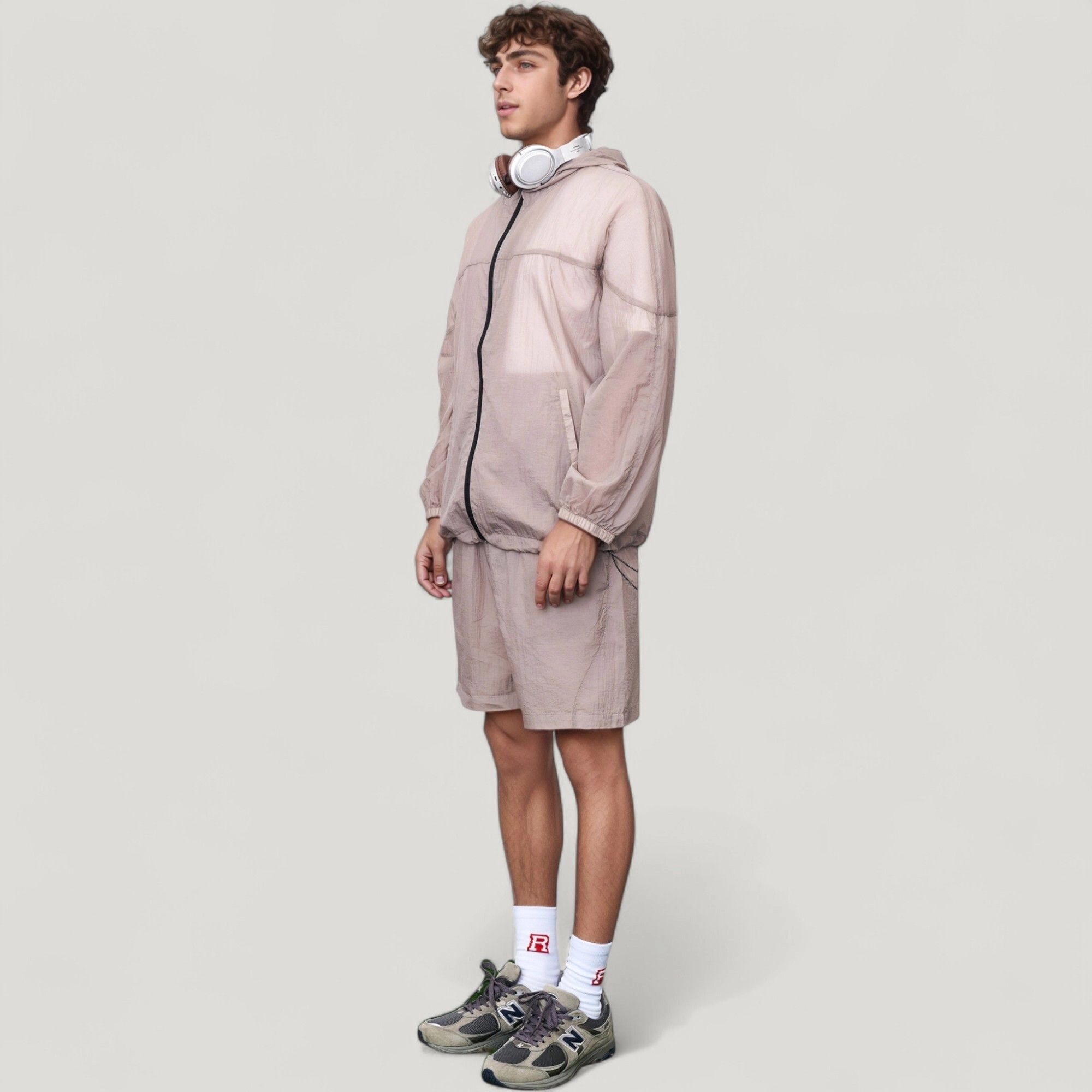 Anna-Kaci Men's Hooded Zip-Up Sun Protection Jacket with Lightweight Design and Relaxed Fit