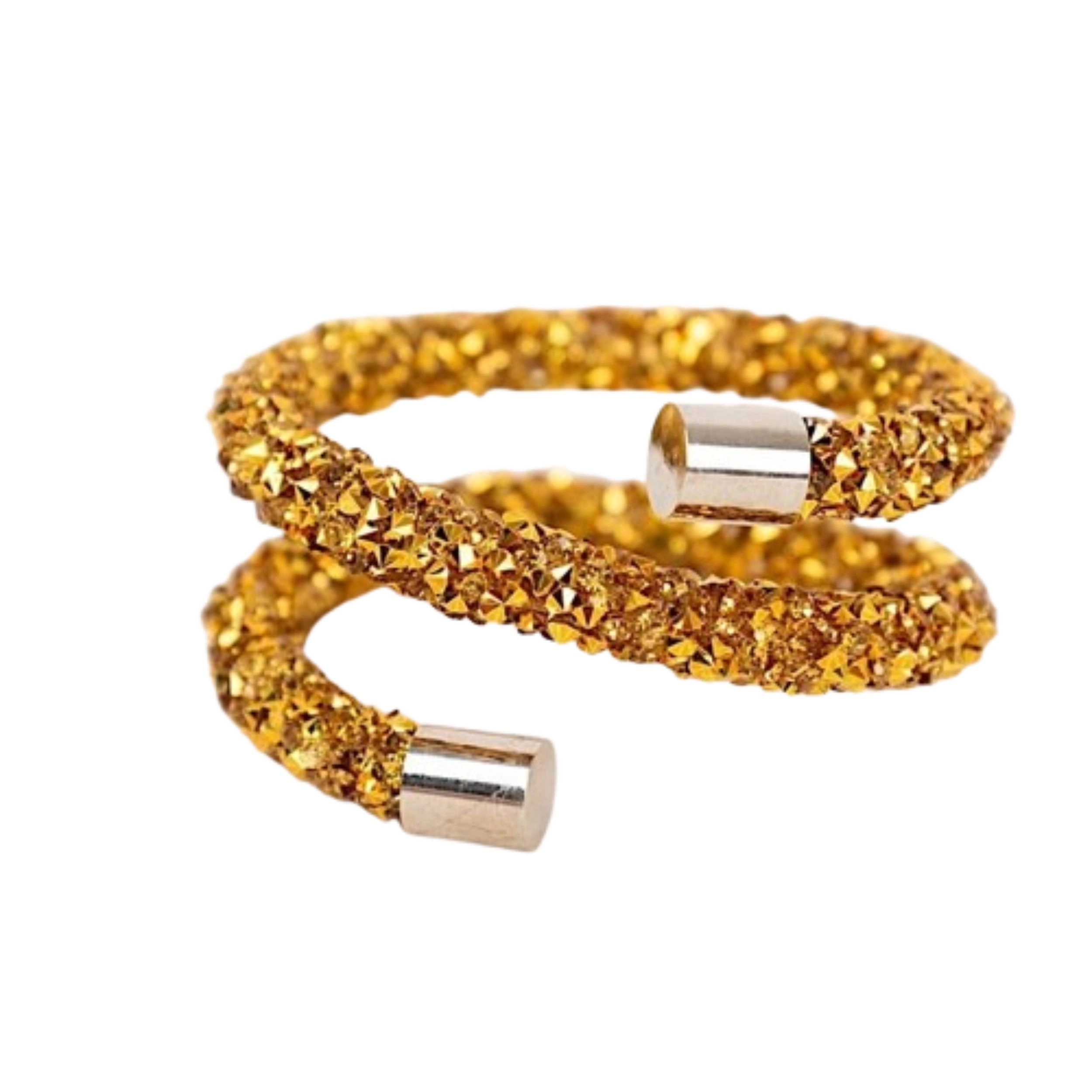 Home Collection Set of 4 1.75-Inch Swirl Rhinestone Napkin Rings