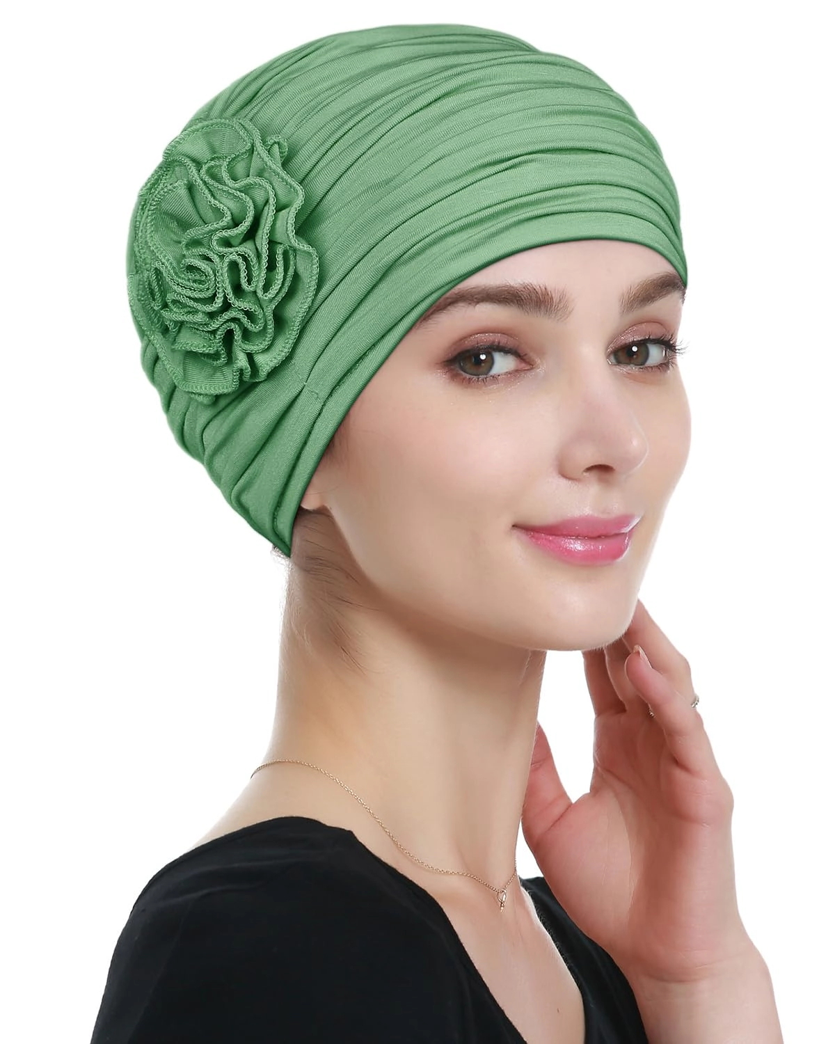 PIGFDK Flower Design Chemo Hair Loss Caps Cancer Headwear For Women