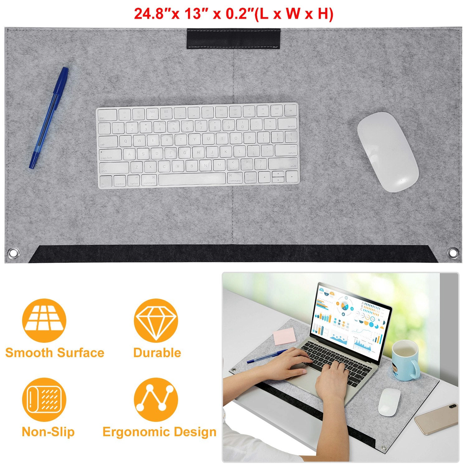 GBruno Felt Extended Gaming Mouse Pad