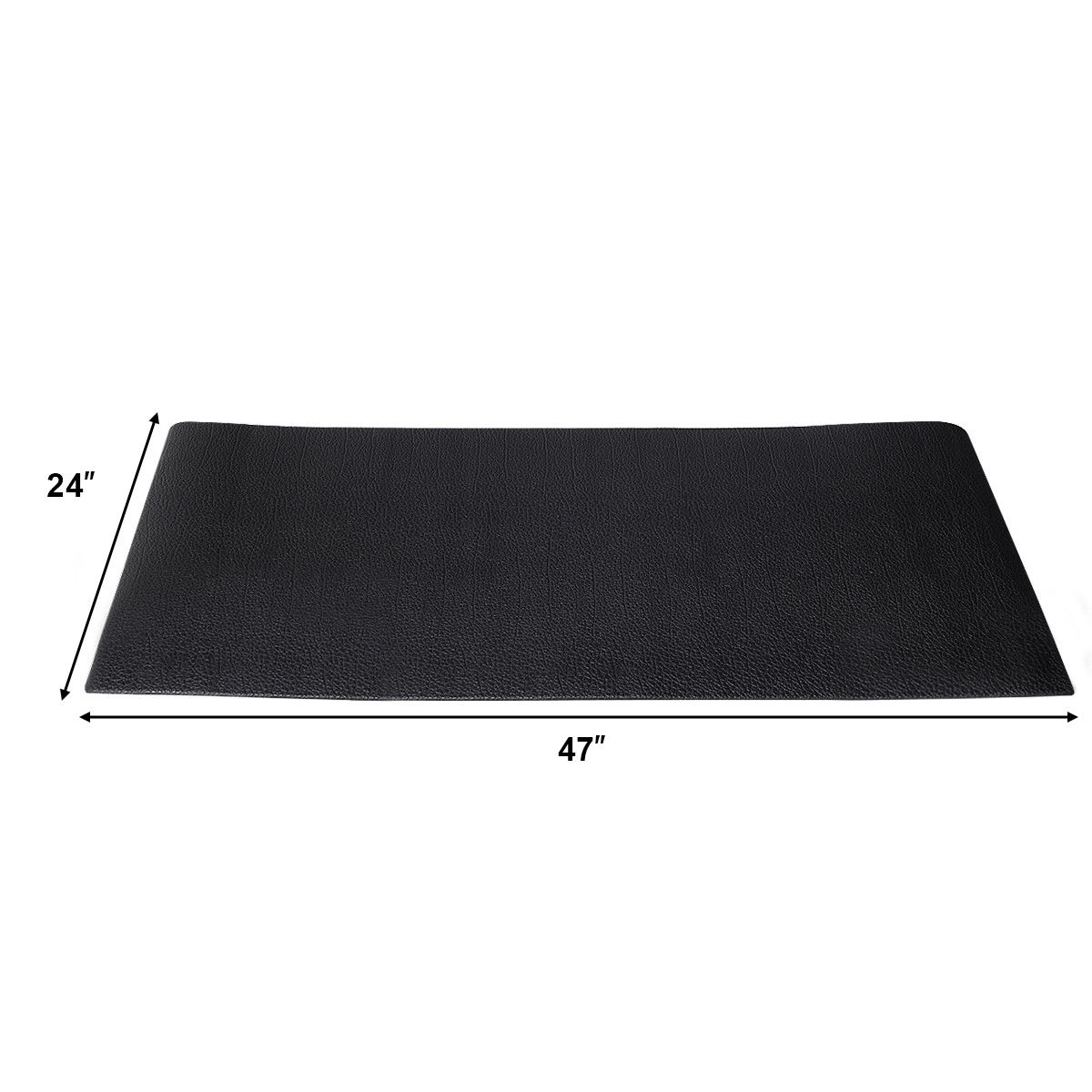 SUGIFT Black 47-in x 24-in Thick PVC Treadmill Mat with Non-Skid Textured Surface and Water Resistant Finish
