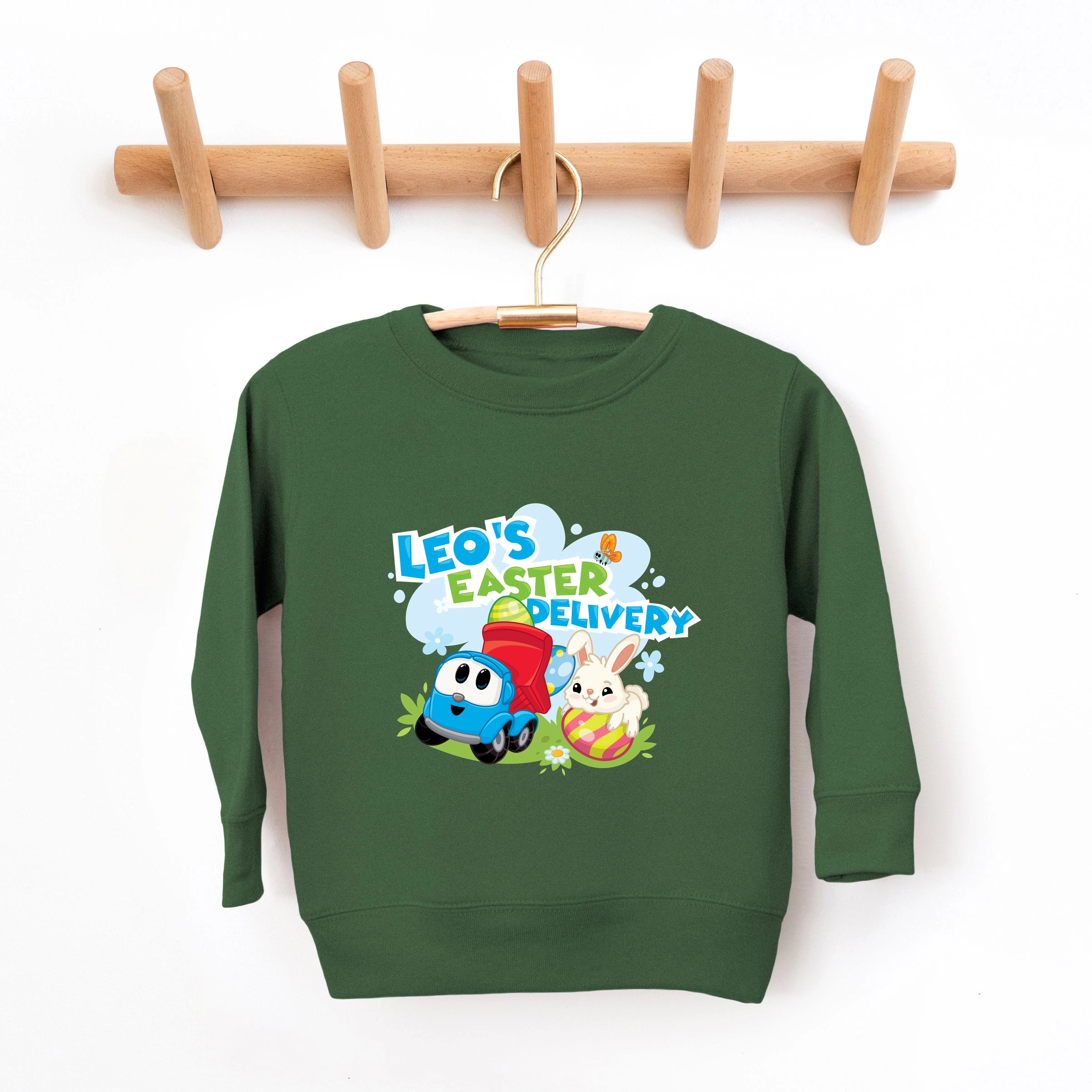the Juniper Shop - Toddler Graphic Sweatshirt Leo Truck Leo's Easter Delivery