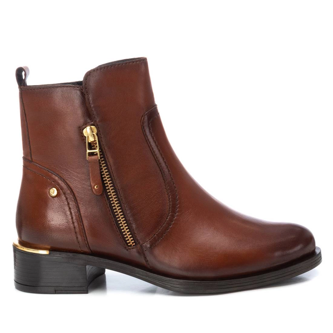 Women's Leather Block Heel Ankle Booties Carmela Collection By XTI