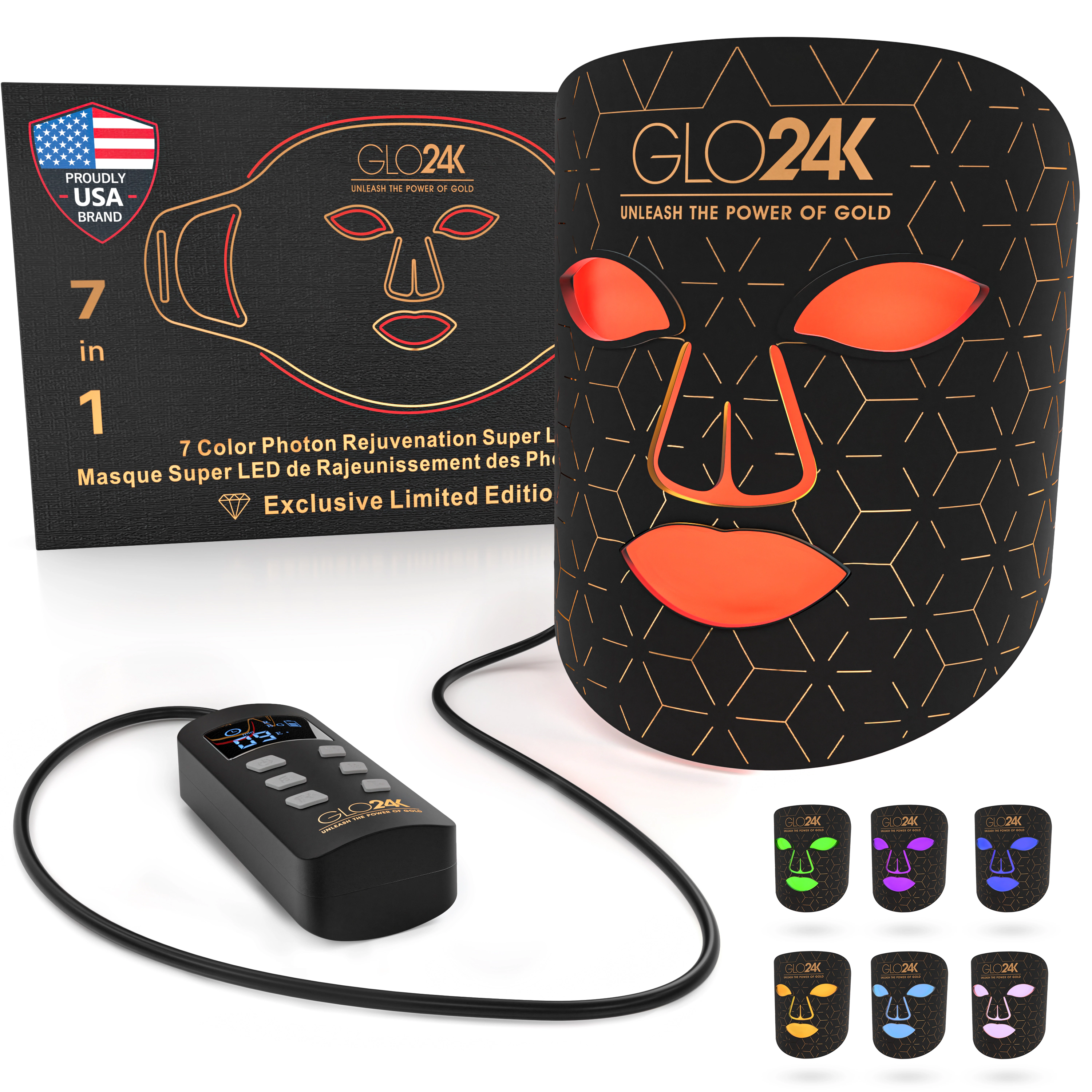 GLO24K 7 Color LED Photon Rejuvenation Super Mask