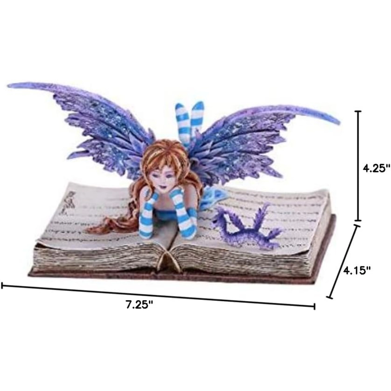 Pacific Giftware Amy Brown Bookworm Fairy Resin Collectible Figurine 7.25 inch