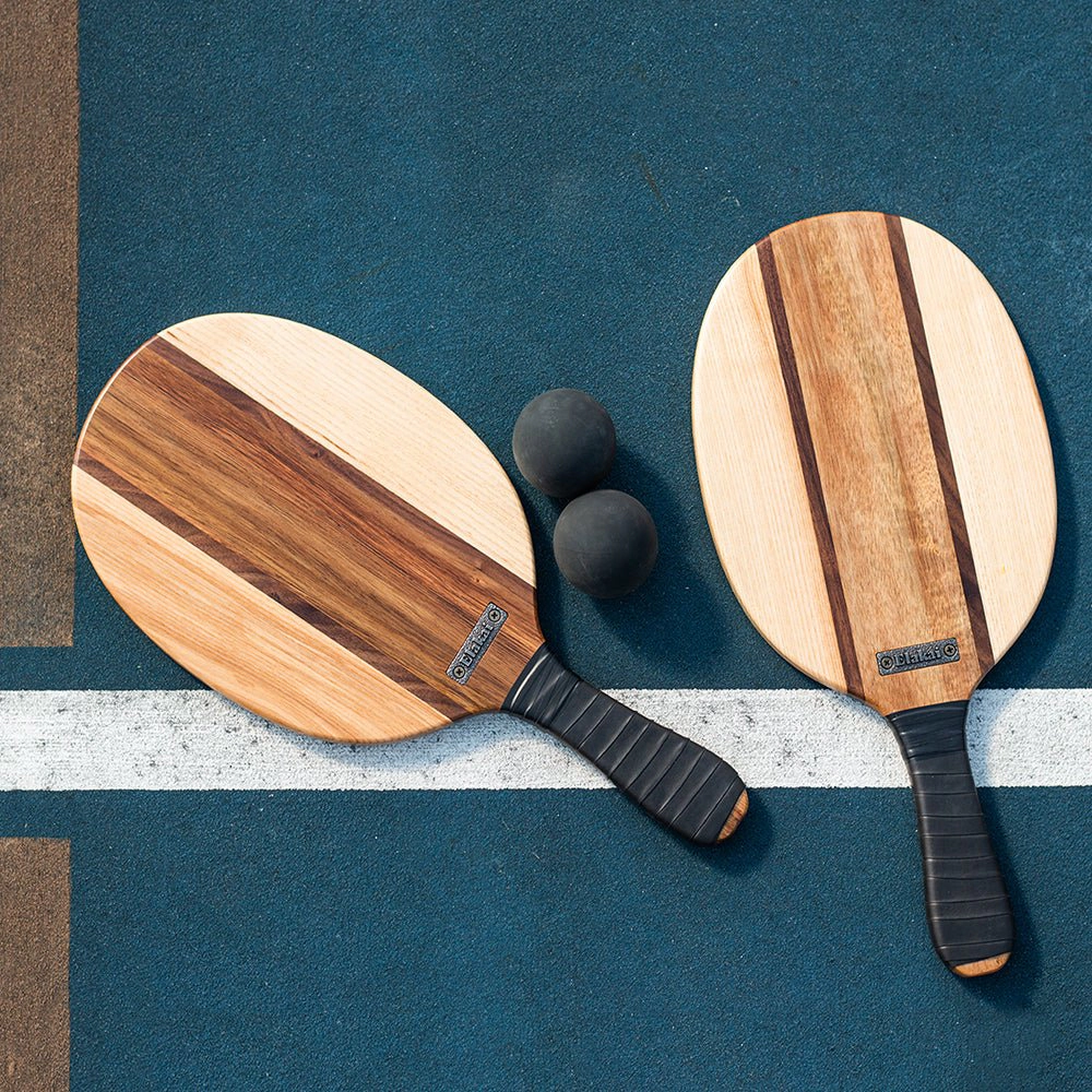 Elakai  Natural Premium Hardwoods Two Player Patroller Paddle Ball Set