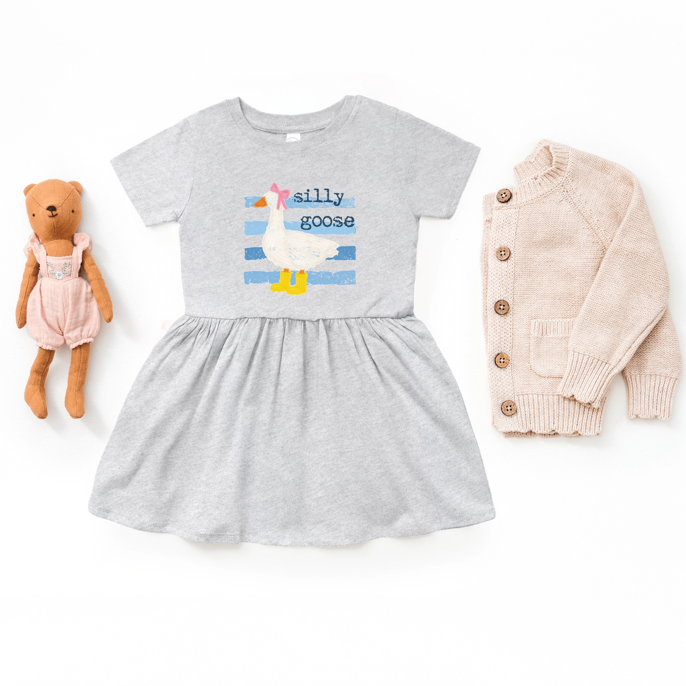 The Juniper Shop - Infant Girl's Dress Silly Goose Blue Stripes
