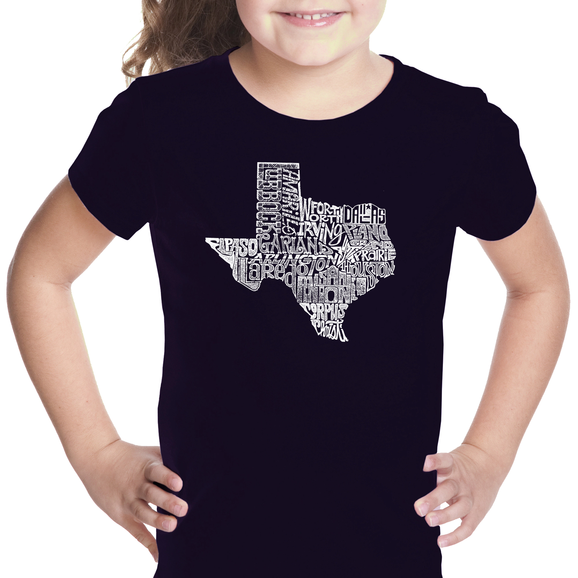 LA Pop Art Girls Word T-Shirt - The Great State of Texas