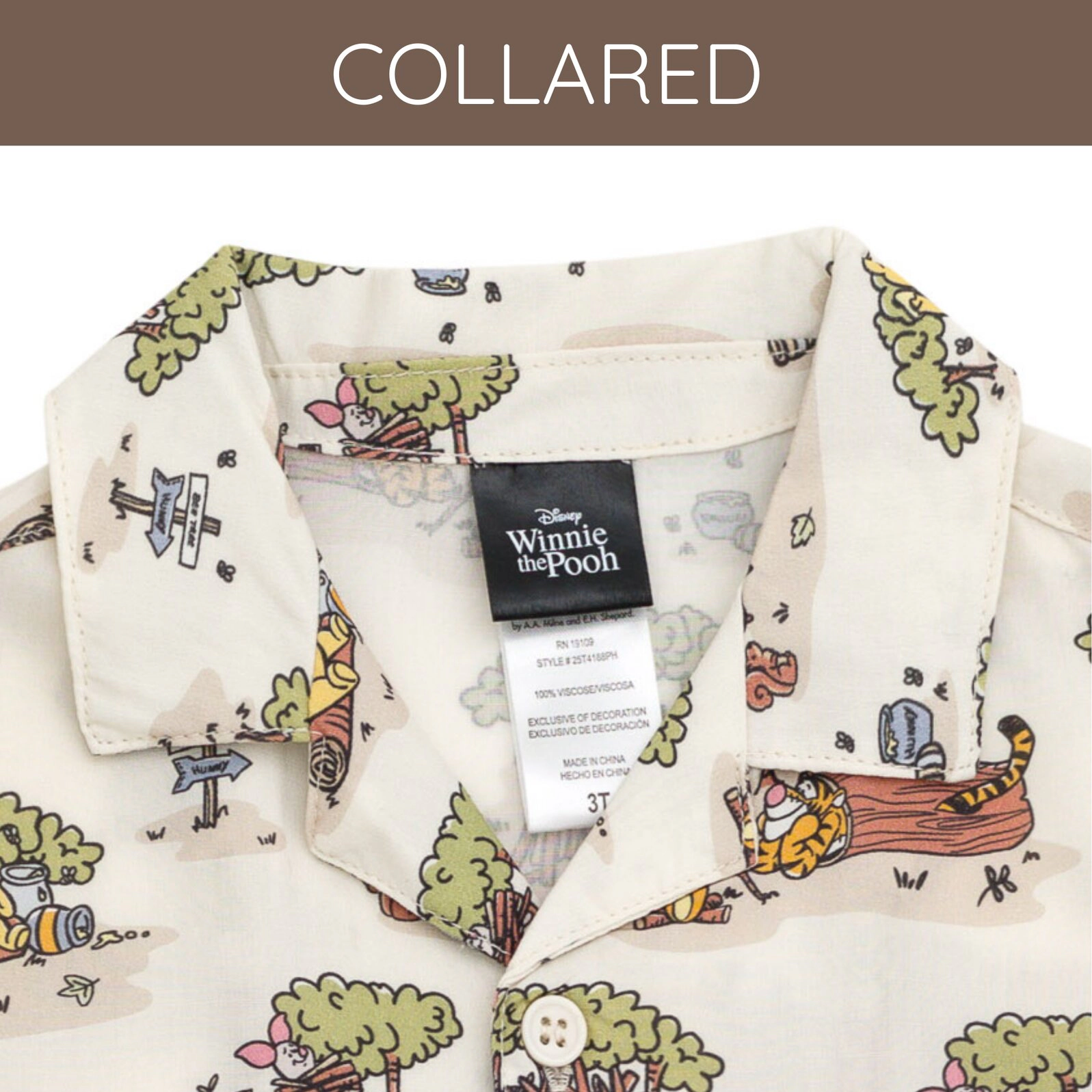 Disney Winnie the Pooh Boys' Short Sleeve Button Down Shirt