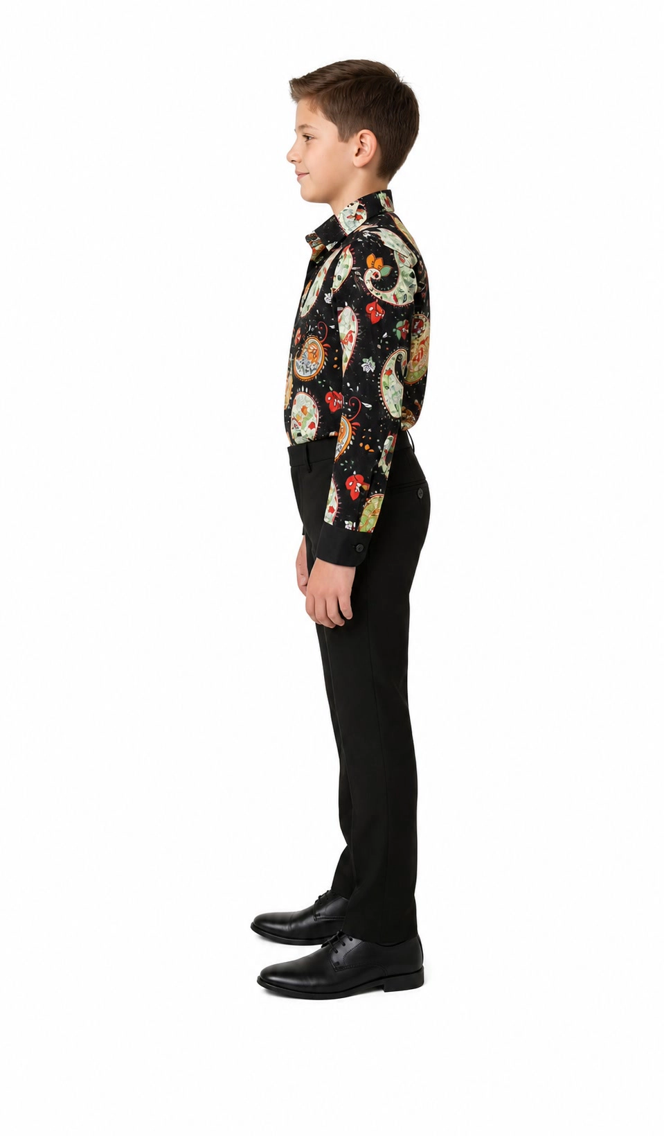 Elie Balleh Boys Slim Fit Paisley Dress Shirt