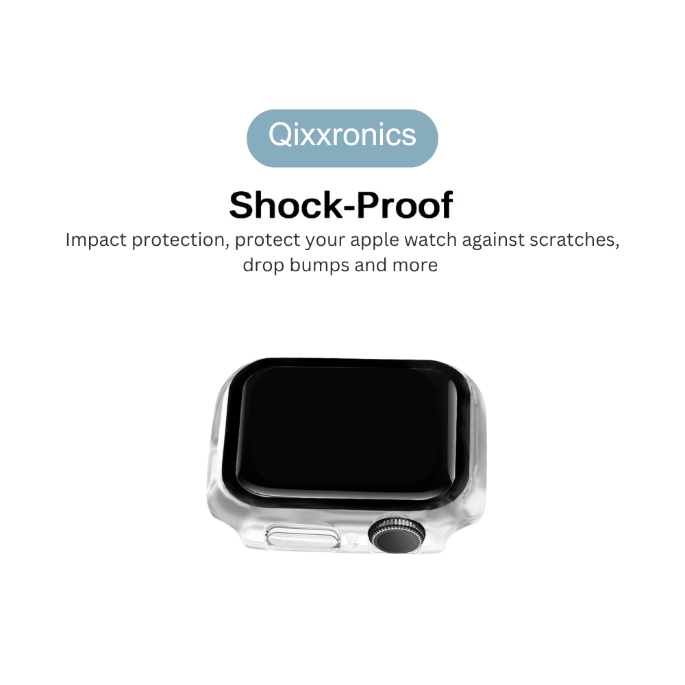 Qixxronics 4PACK Case for Apple Watch Series 9 8 7 (45mm), Built-in Tempered Glass Screen Protector