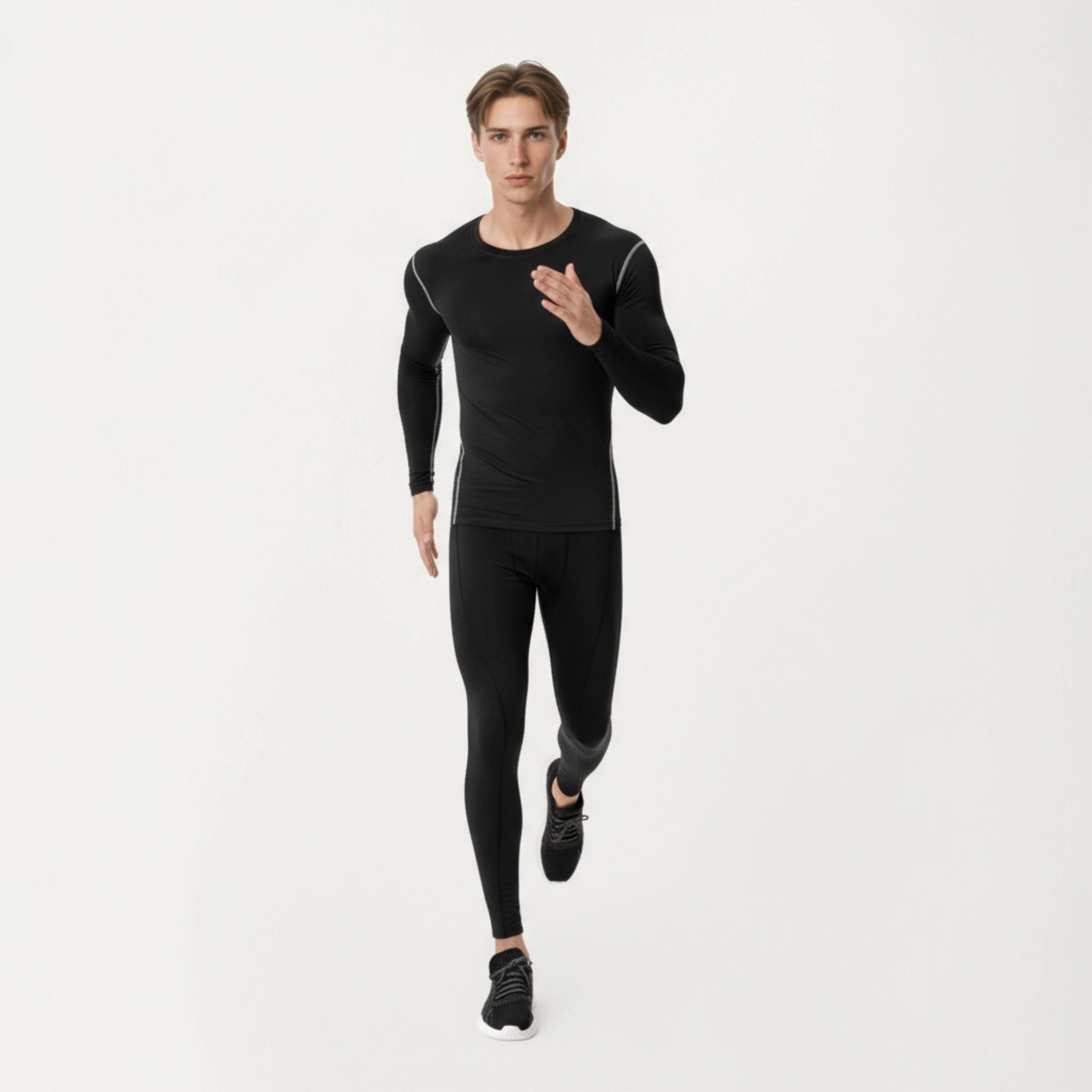 Anna-Kaci Men's Long Sleeve Compression Base Layer Top with Stretch Fit and Moisture-Wicking Fabric