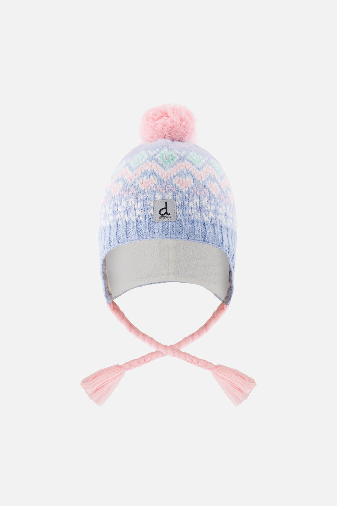 Deux par Girls Fair Isle Winter Peruvian Knit Hat with Pompom