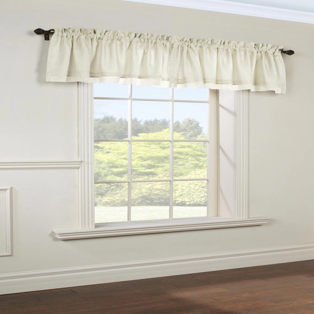 Commonwealth Rhapsody Lined Rod Pocket Valance Flat Window Dressing - 54x15", Ivory