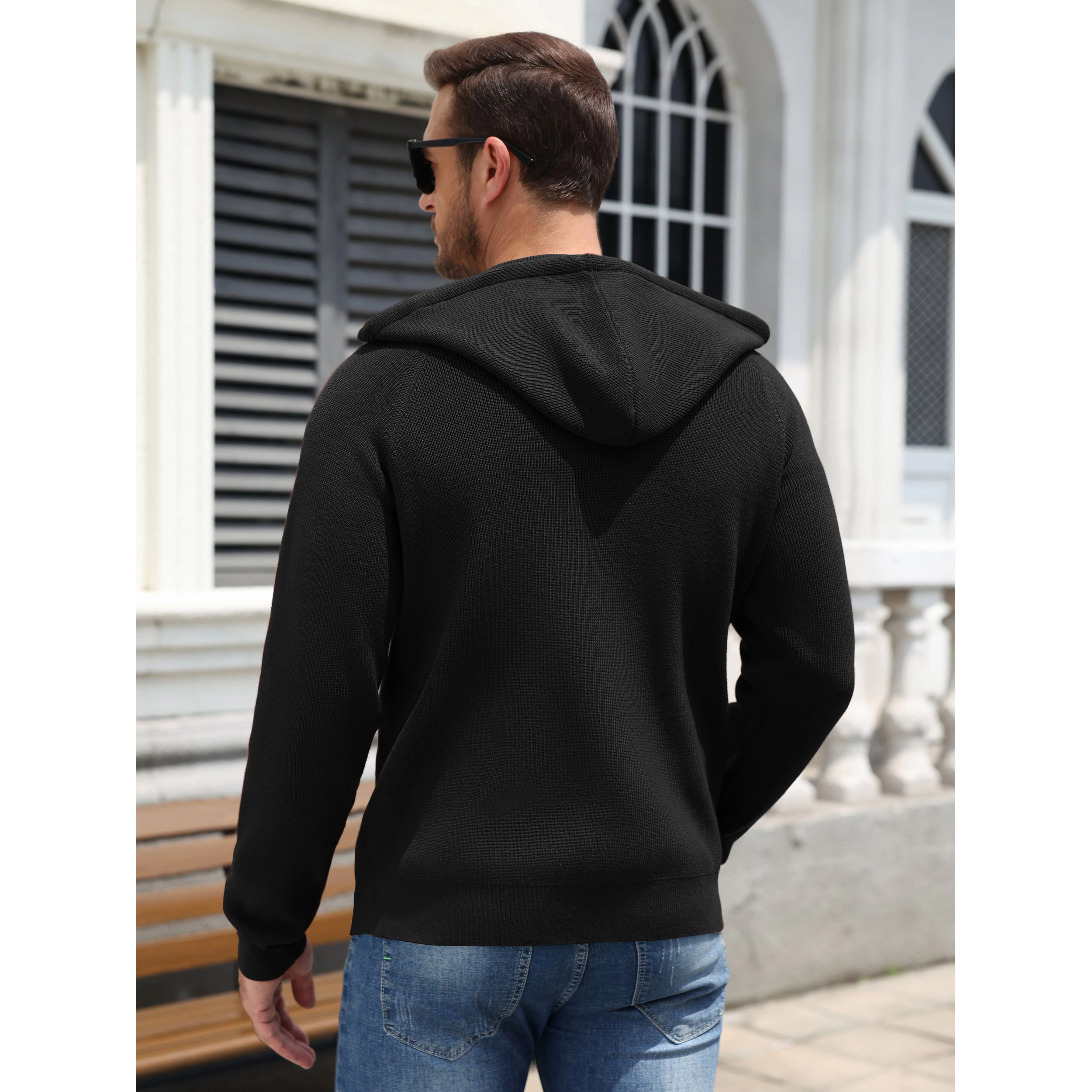 COOFANDY Men's Full Zip Hoodie Sweatshirt Jacket with Kangaroo Pocket