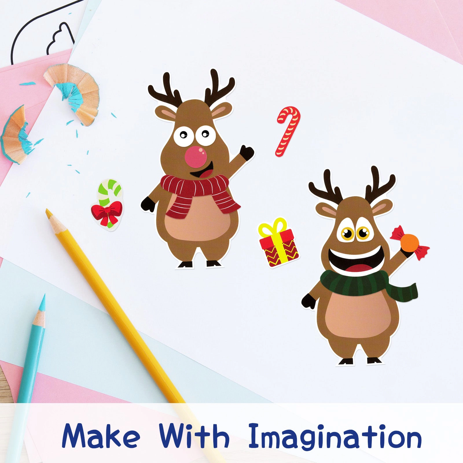Wrapables Make Your Own Christmas Stickers, Holiday Crafts and Activities, Party Favors (24 Sheets), Christmas