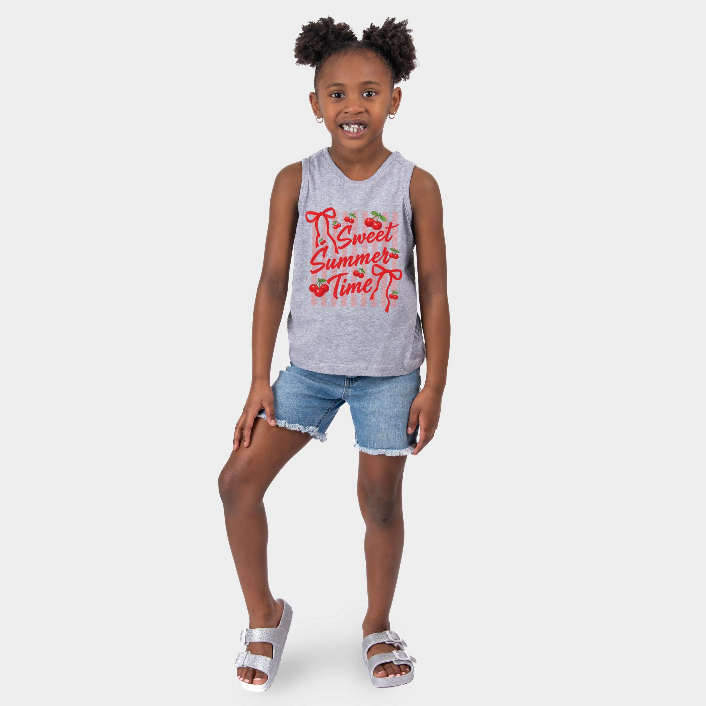 The Juniper Shop - Sweet Summer Time Cherries Coquette Youth Tank Top