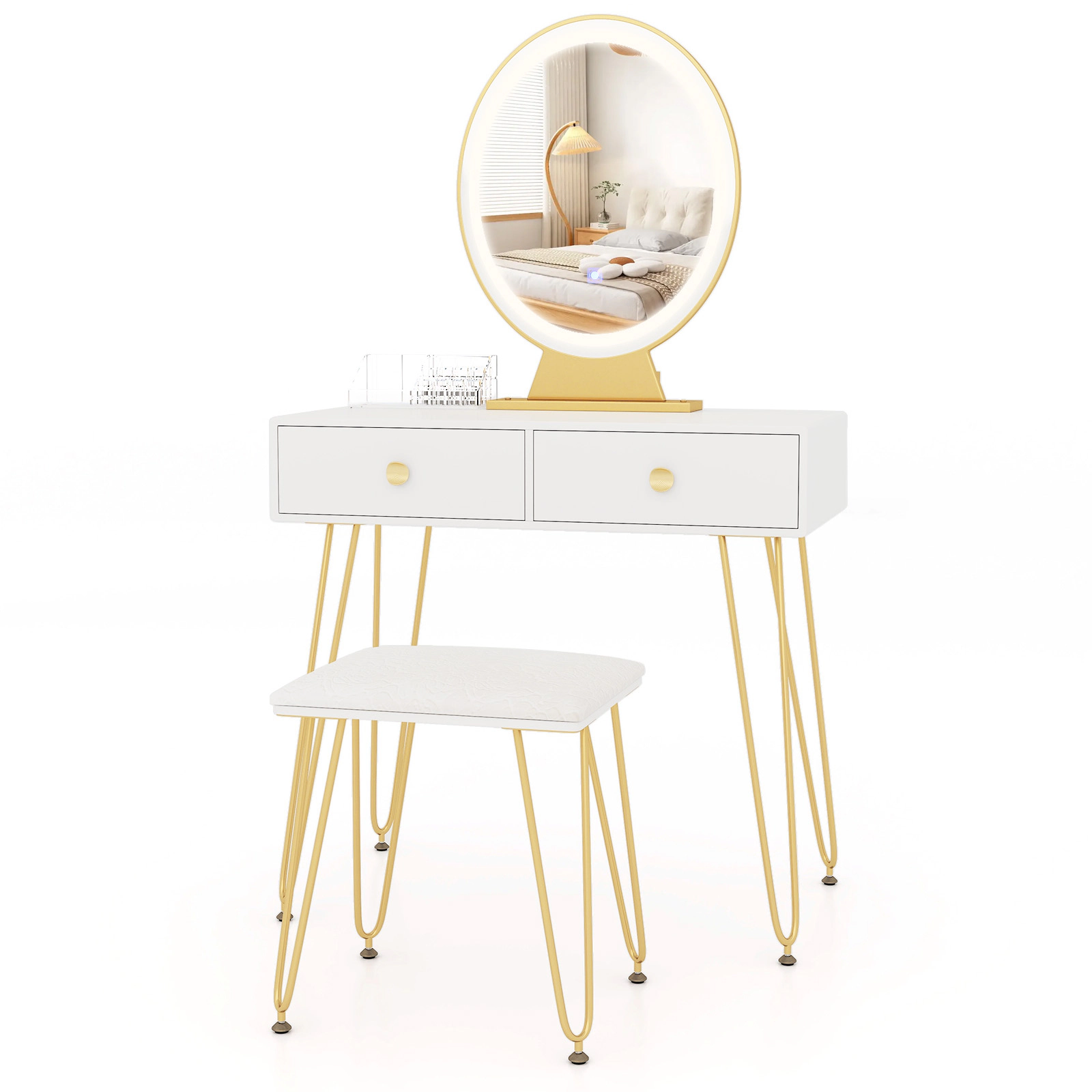 LJG Industrial Makeup Dressing Table with 3 Lighting Modes