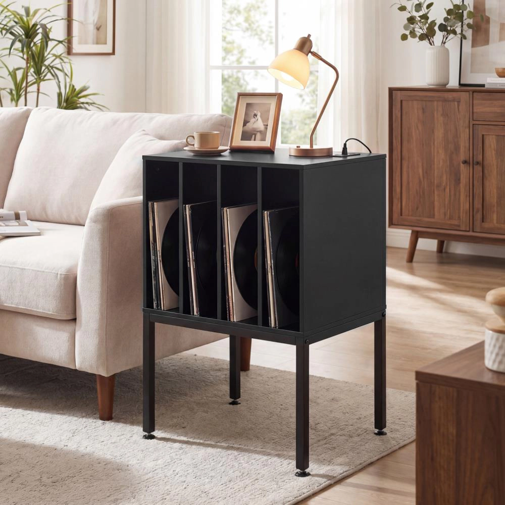 Hivvago Turntable Record Player Stand With Power Outlets