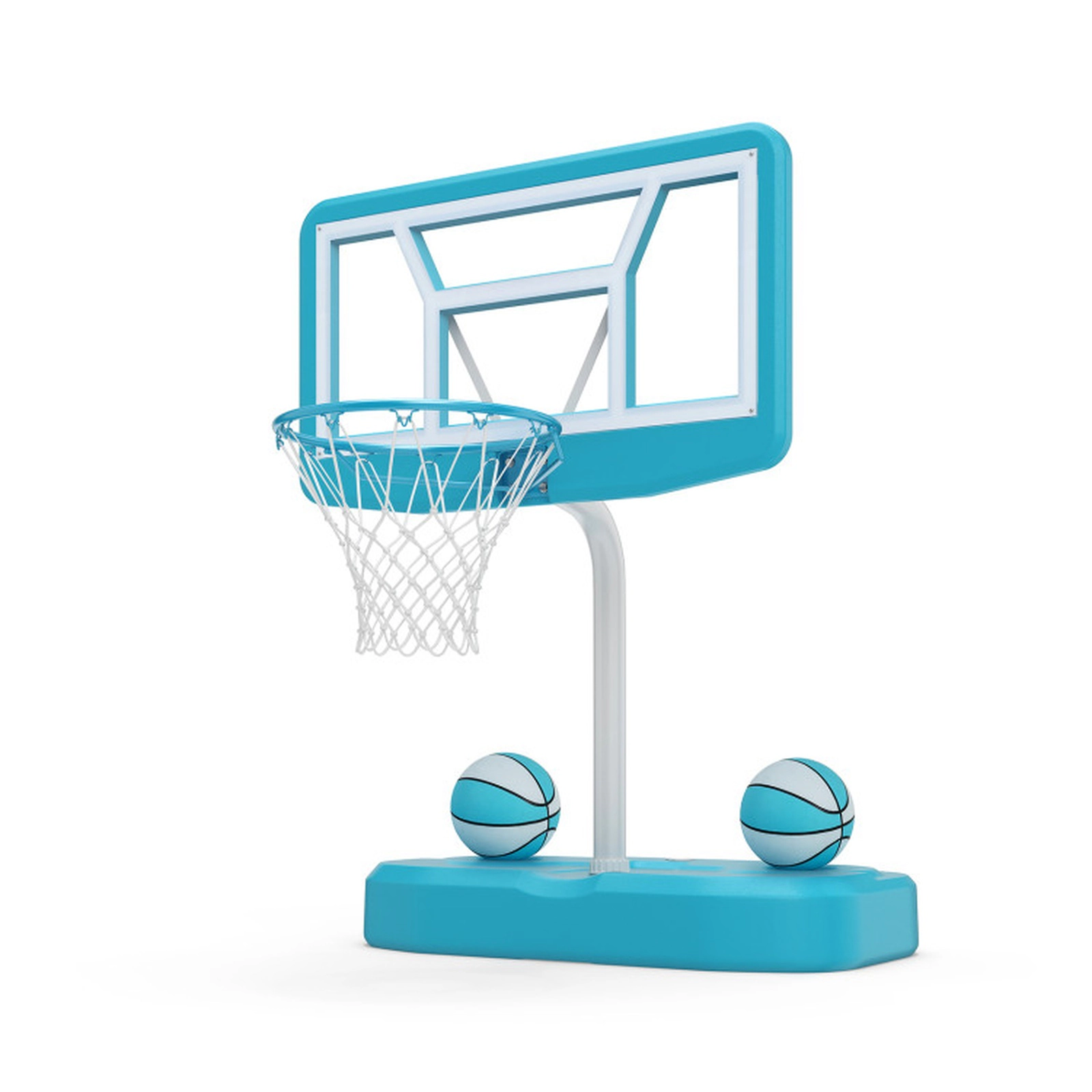 SUGIFT Shatterproof 42-in Backboard 18-in Rim Pool Basketball Hoop Set with Fillable Base 2 Balls and Pump