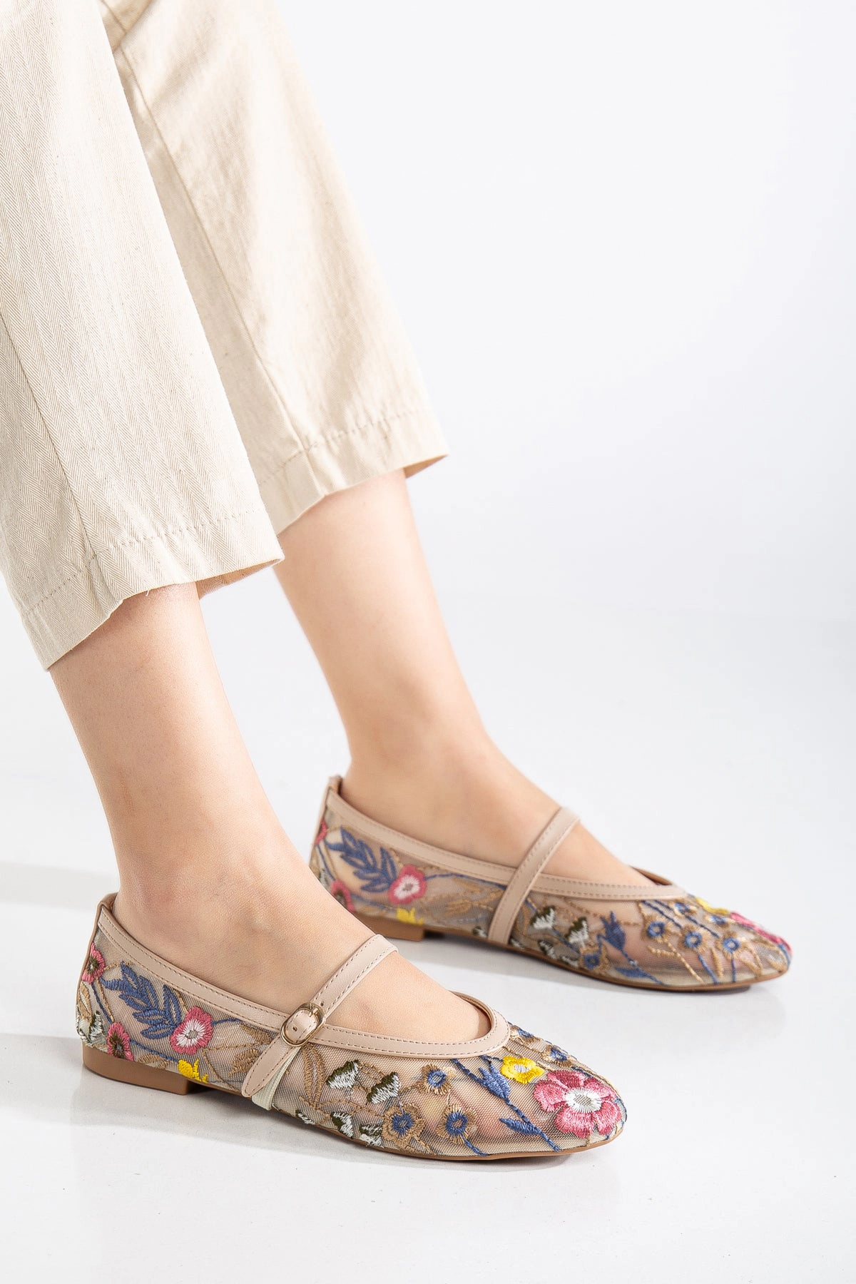 Prologue Shoes Womens Fauna Mesh Mary Jane Flats