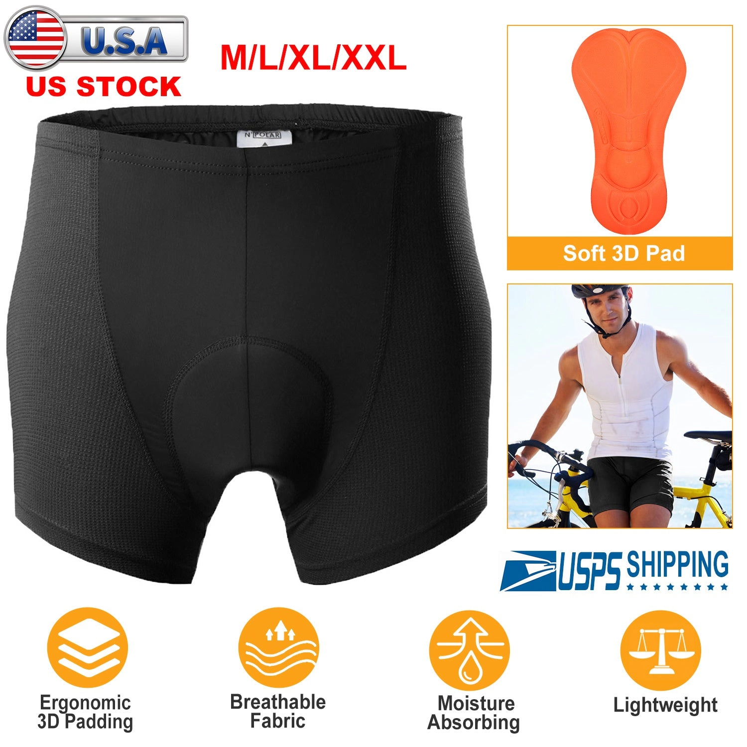 GBruno 3D Padded Cycling Underwear Shorts