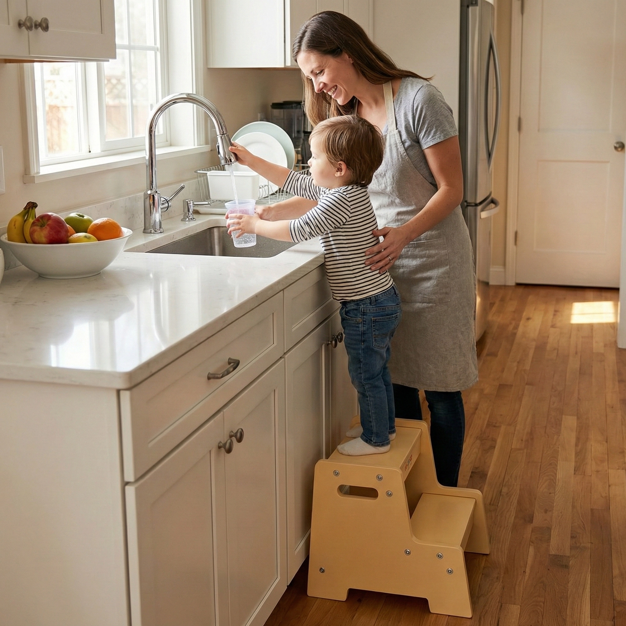 Stepup Baby® Wooden 2-Step Stool
