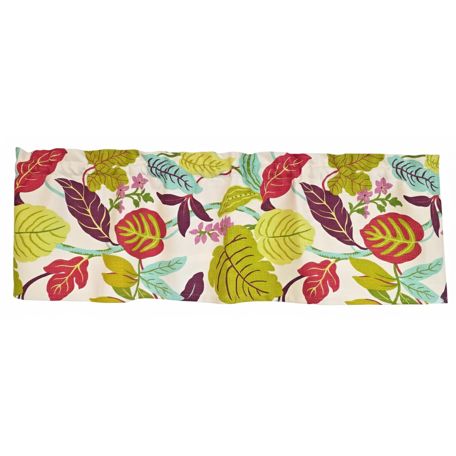 RLF Home 100% Cotton High Quality Antonia Tailored Window Valance with 1.5" Rod Pocket 50" W X 12" L Spring