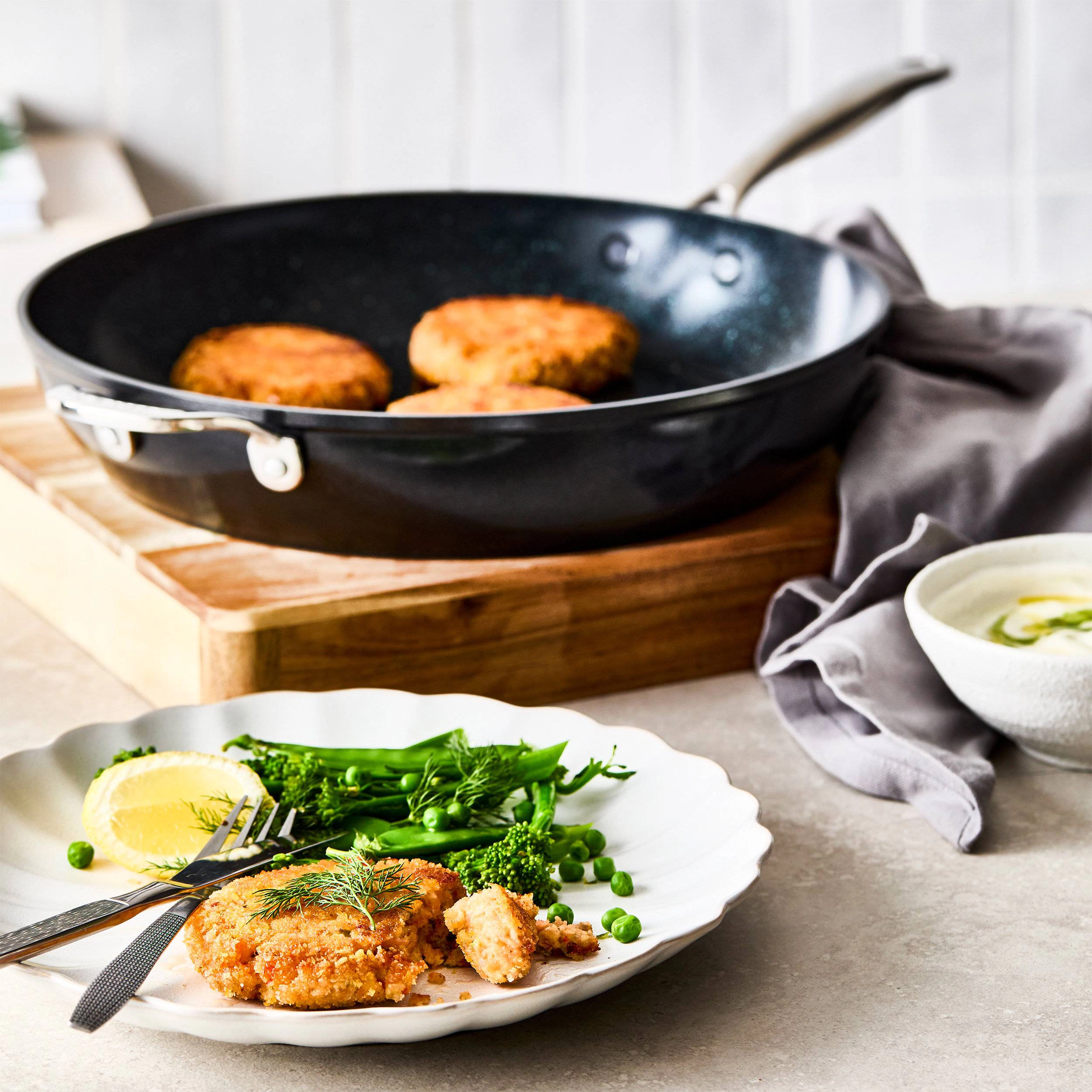 Cuisine::pro® GREEN STONE™ 12.5" Frypan With Helper Handle