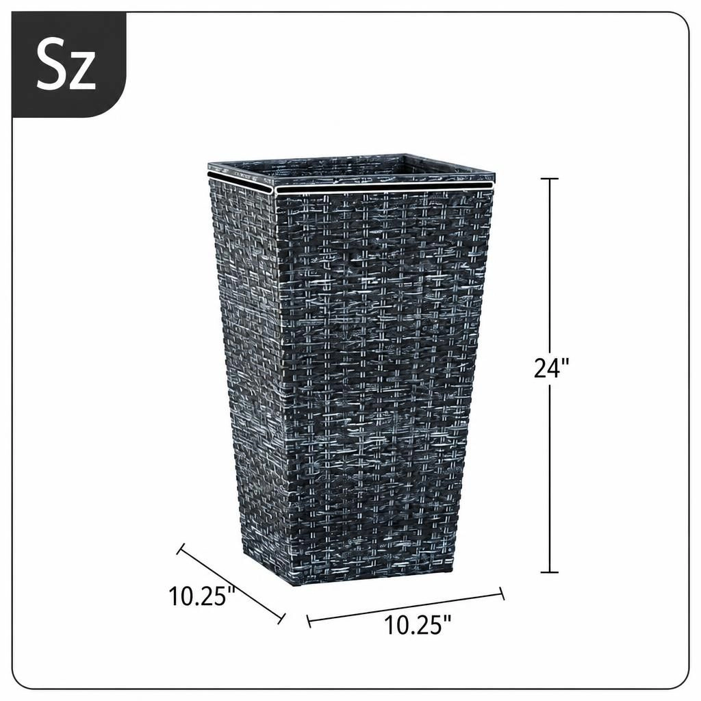 WOW PIONEER Tall Cylindrical Polypropylene Planter for Container Gardening Patio Outdoor