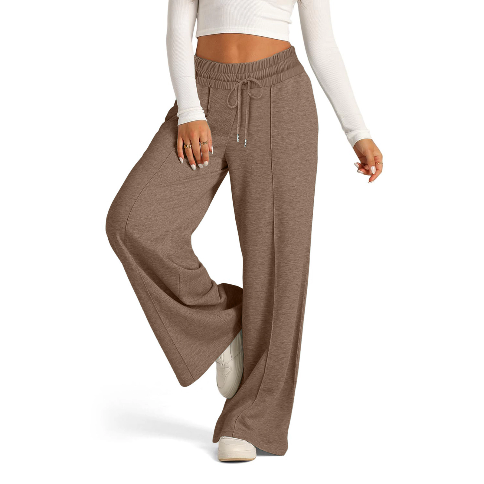 KOJOOIN Women’s Wide Leg Sweatpants Casual Trousers with Pockets Loose Lounge Palazzo Pants Joggers