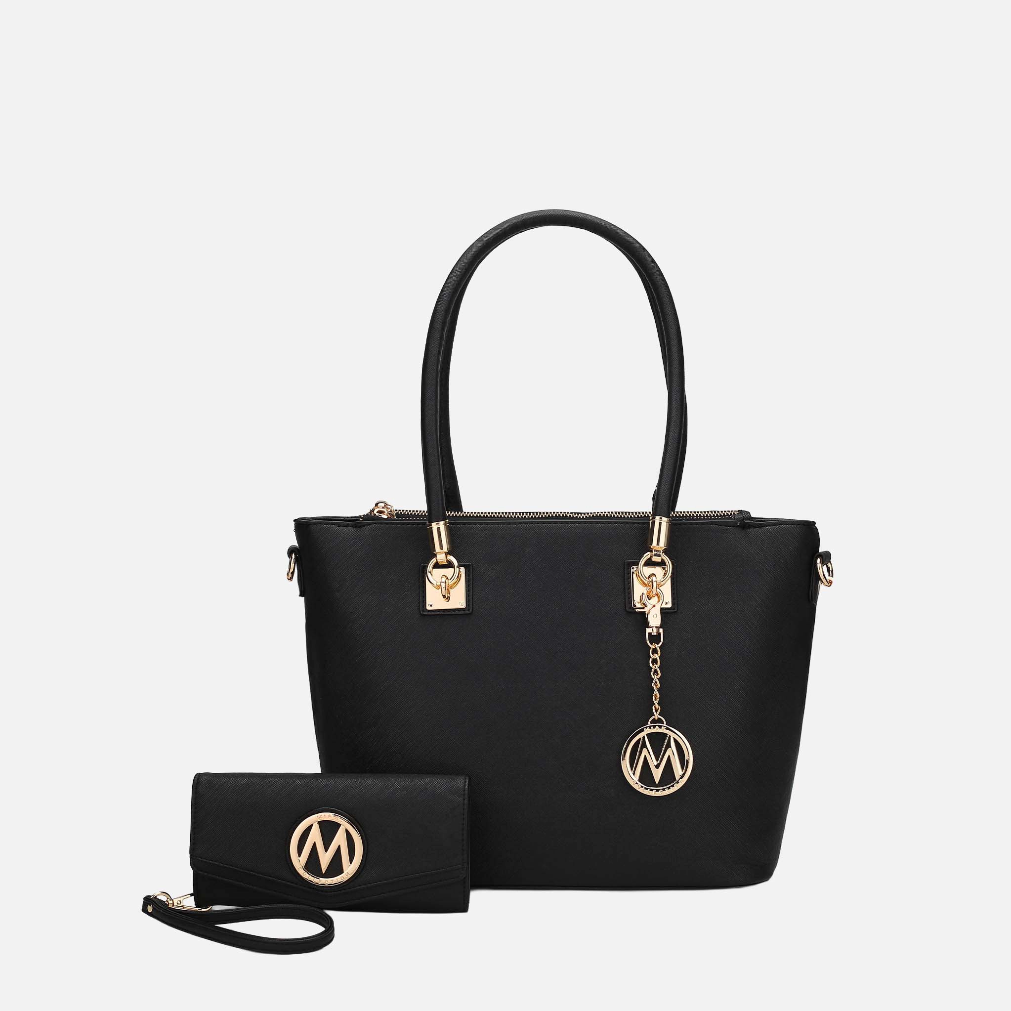 MKF Collection by Mia K Vanessa Women's Tote Bag with Wristlet Wallet - Solid Vegan Leather Handbag Set