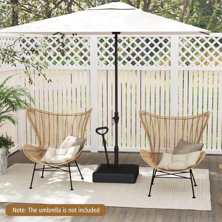 Hivvago Mobile Patio Umbrella Base Water Sand Fillable Market Table Umbrella Stand With 3 Wheels