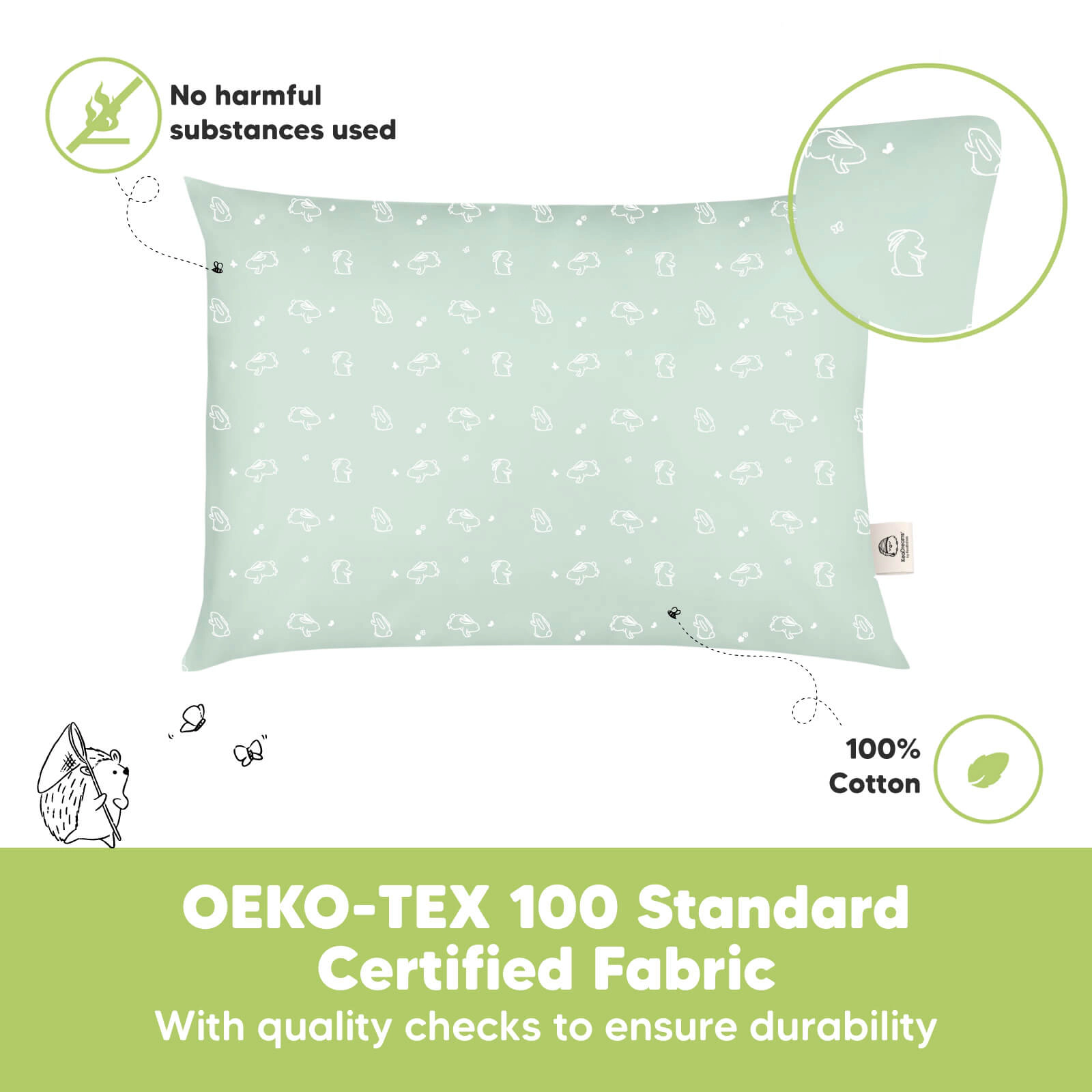 KeaBabies 2-Pack Toddler Pillows Without Pillowcase