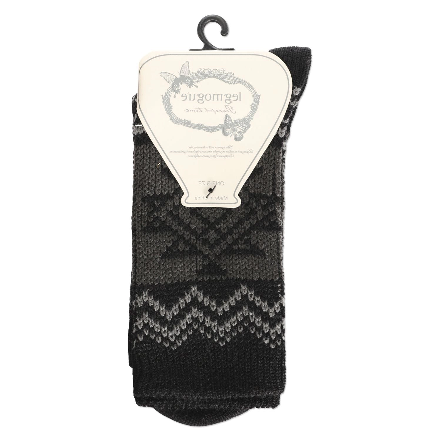 Memoi Women's Diamond Line Fashion Soft-Fit Crew Sock