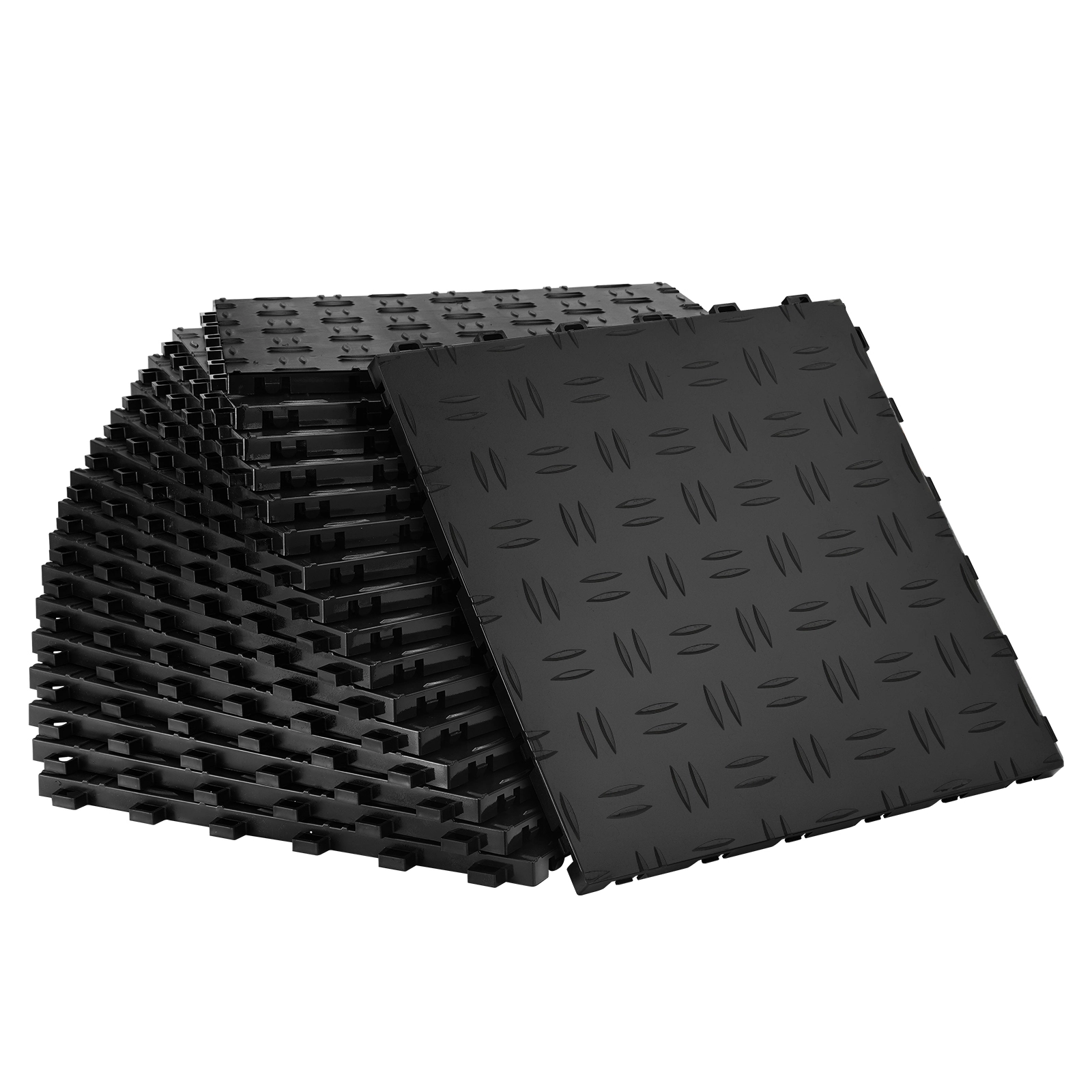 HONGGE Garage Tiles Interlocking 12 x 12 x 0.53 inch Garage Floor Covering Tiles Non-Slip Double-Sided Texture Garage