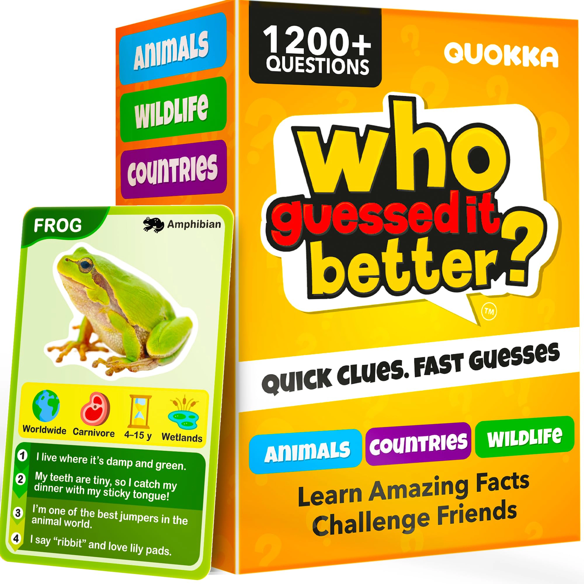 QUOKKA Who Guess It Better Card Game – Animal & Adventure Guessing for Kids Ages 6+