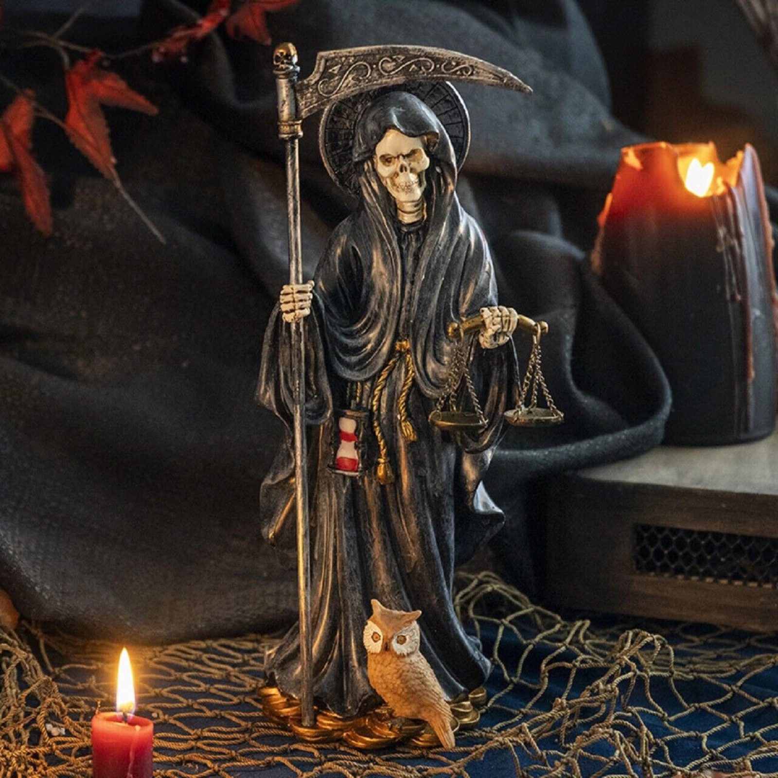 Pacific Giftware Santa Muerte Black Gown Figurine Death 10 Inch
